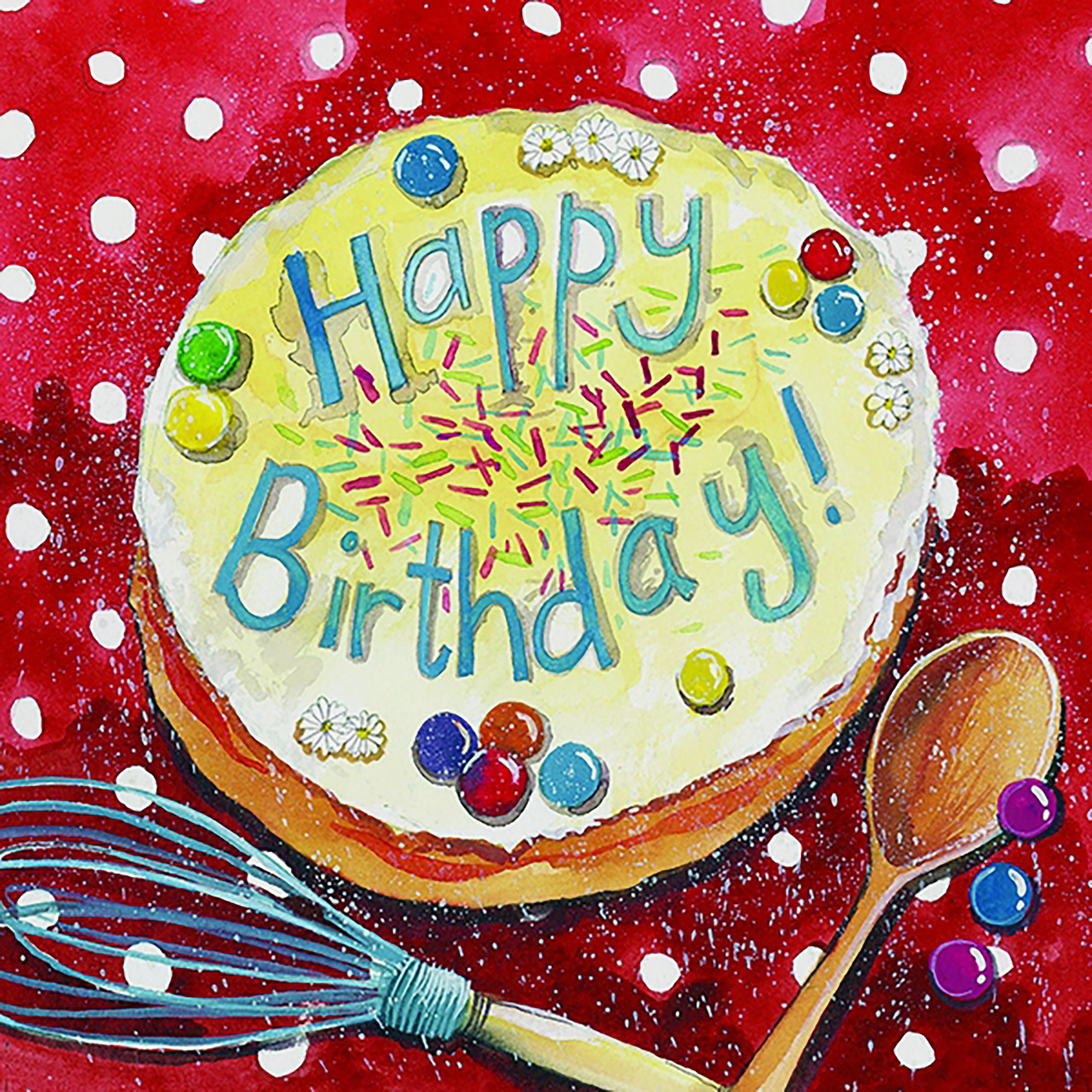 Square Birthday Card Bake A Cake