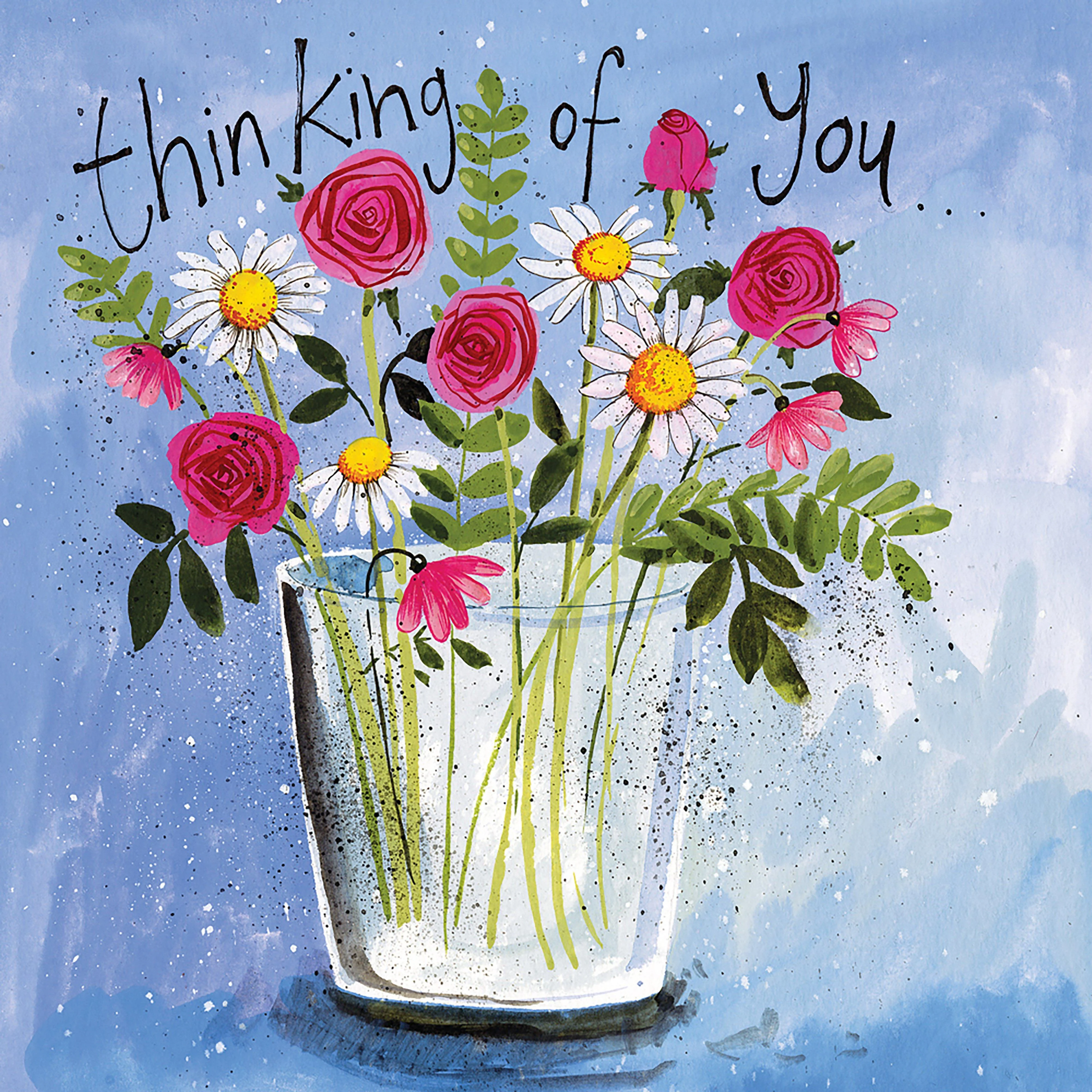 Thinking Of You Card Vase Of Flowers - Image 2