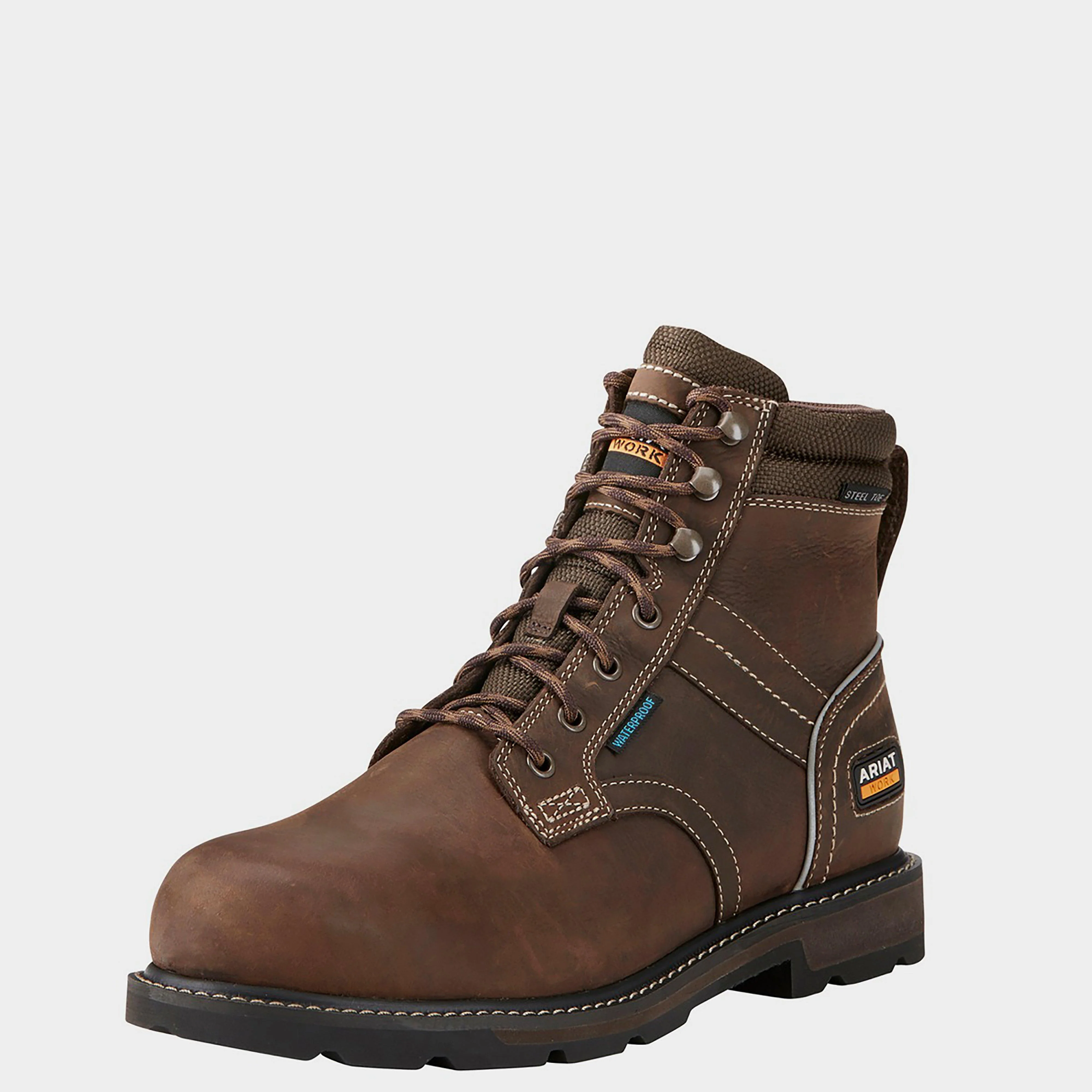 Ariat® Mens Grounderbreaker H20 Boots Brown - Image 2