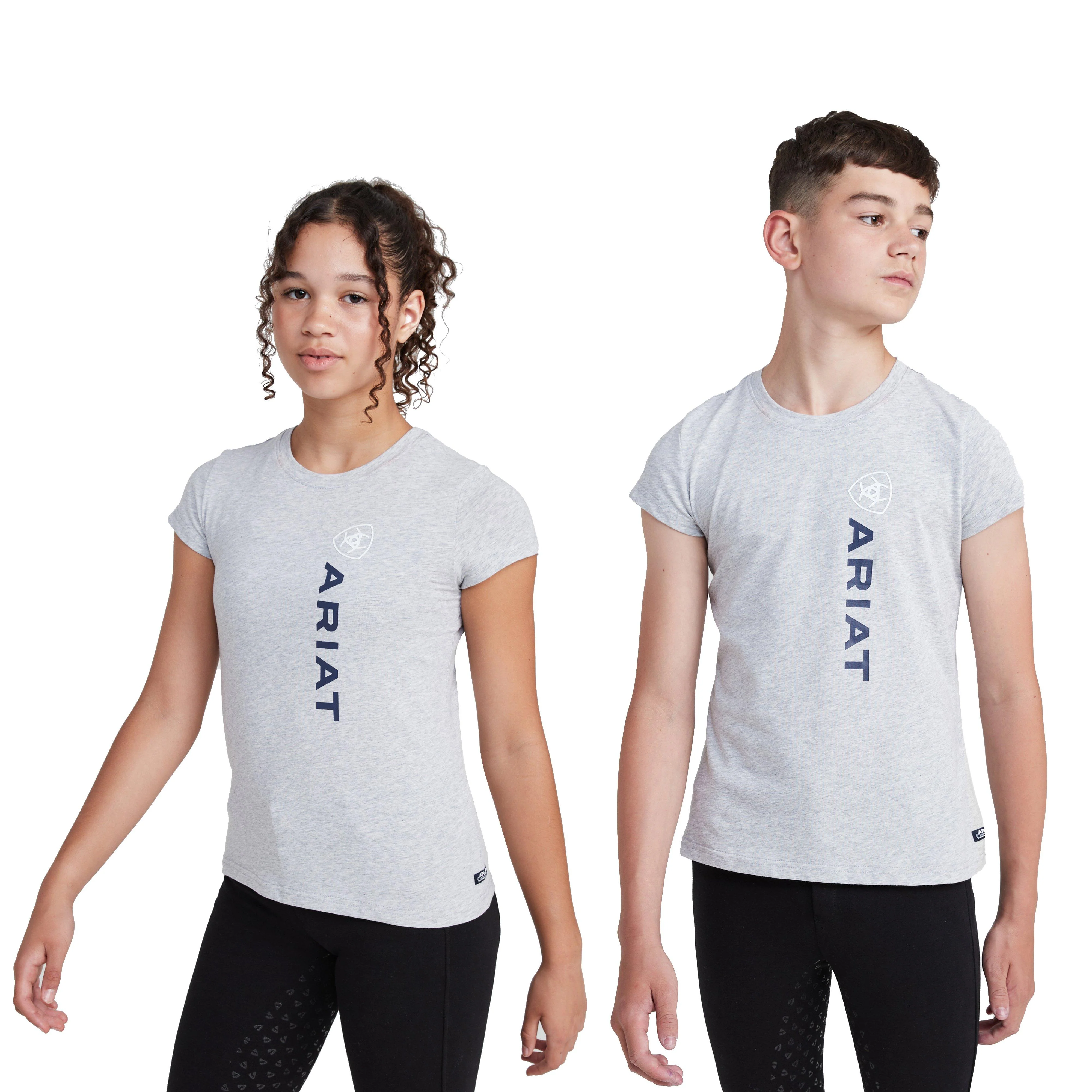 Childs Vertical Logo Short Sleeved Top Heather Grey - Image 7