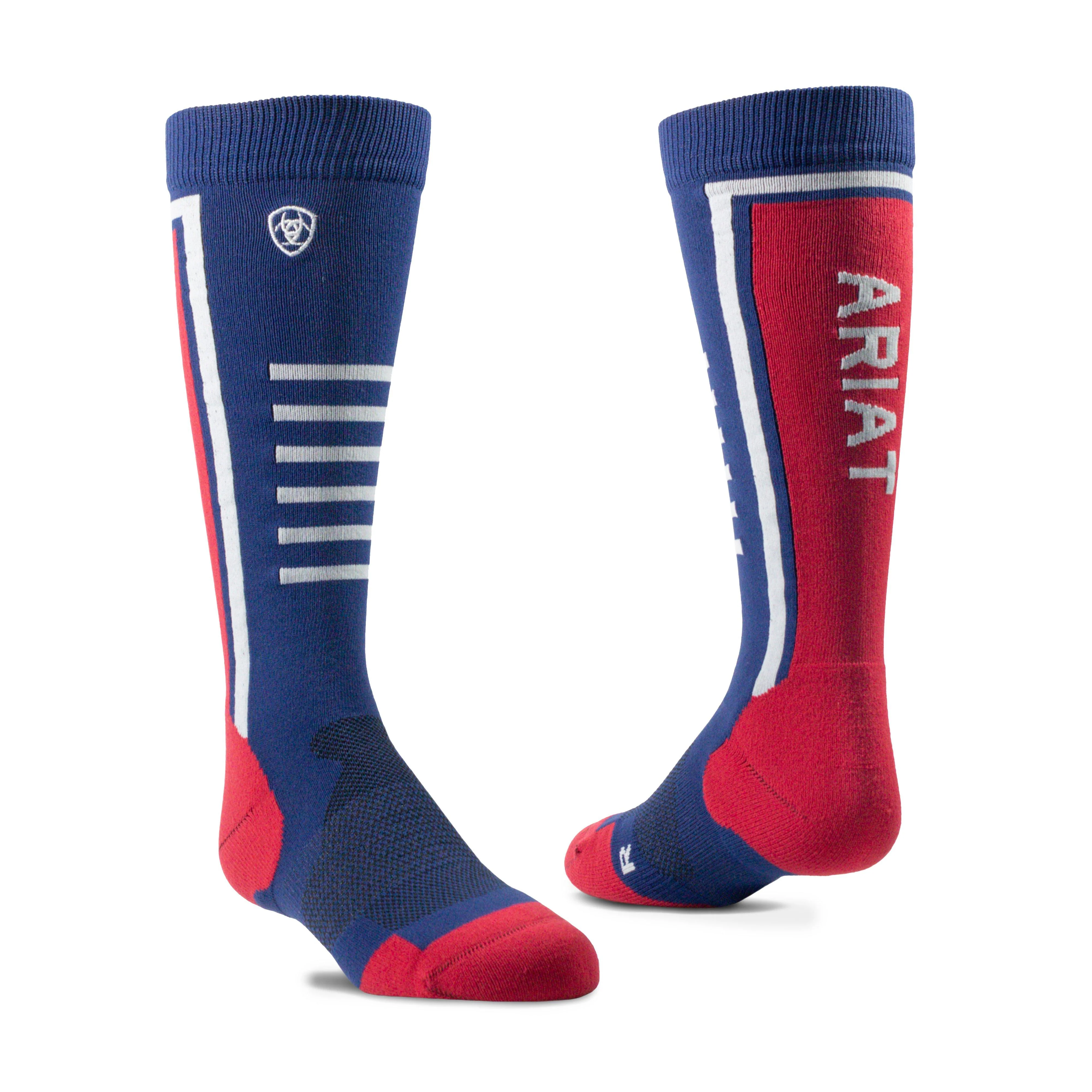 Kids' Slimline Performance Sock Navy/Red - Image 2