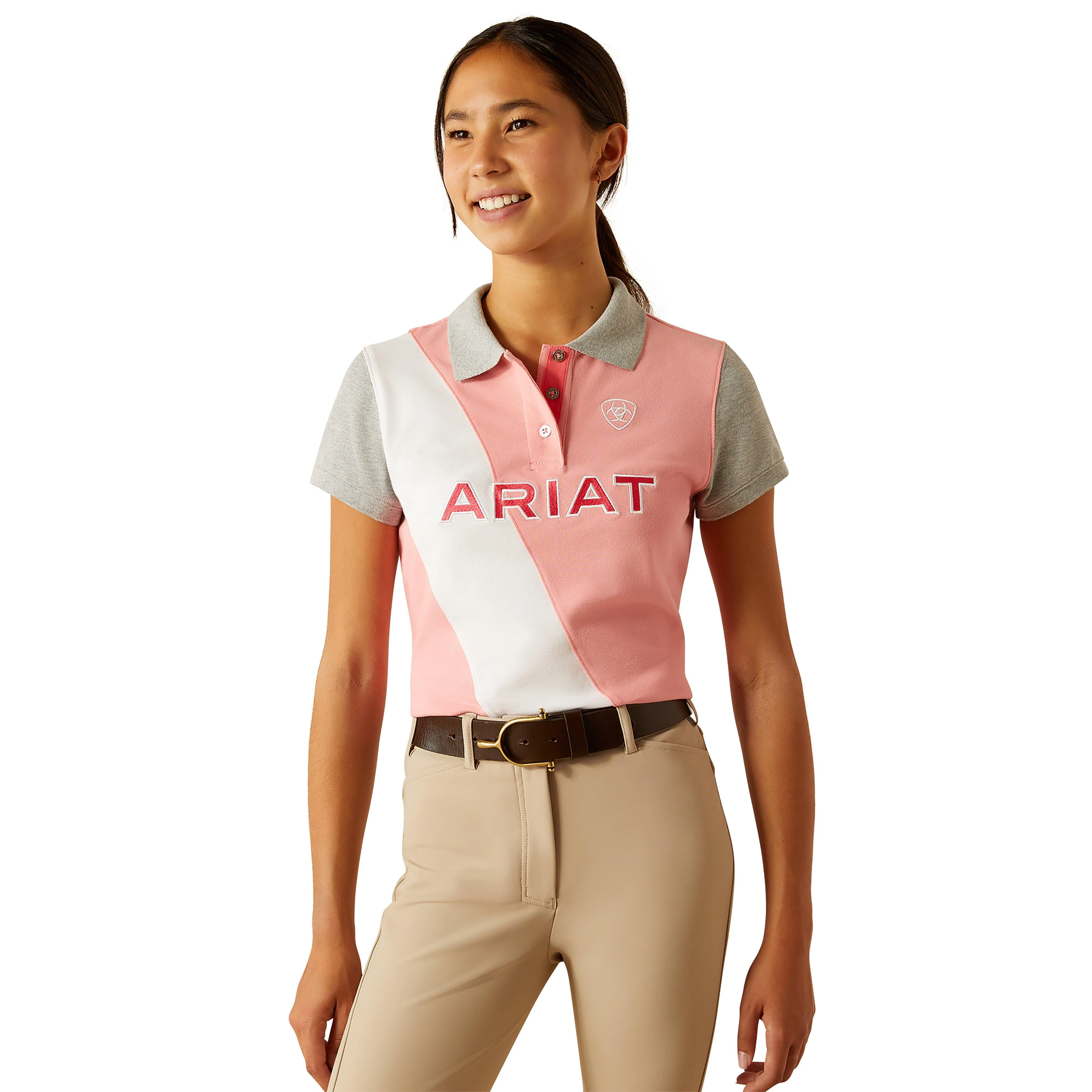 Kids Taryn Short Sleeved Polo Shirt Flamingo Pink - Image 5