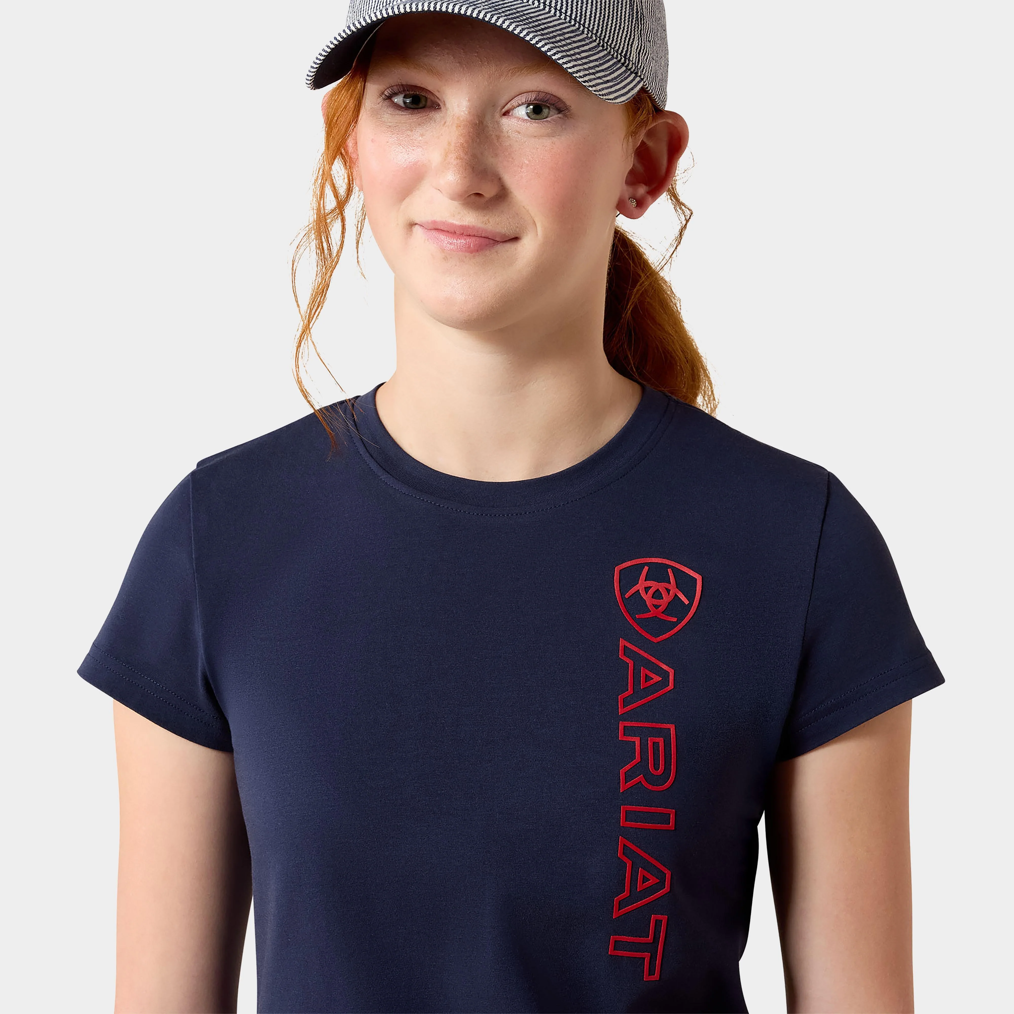 Kids' Vertical Logo Short Sleeved Top Navy/Red - Image 3