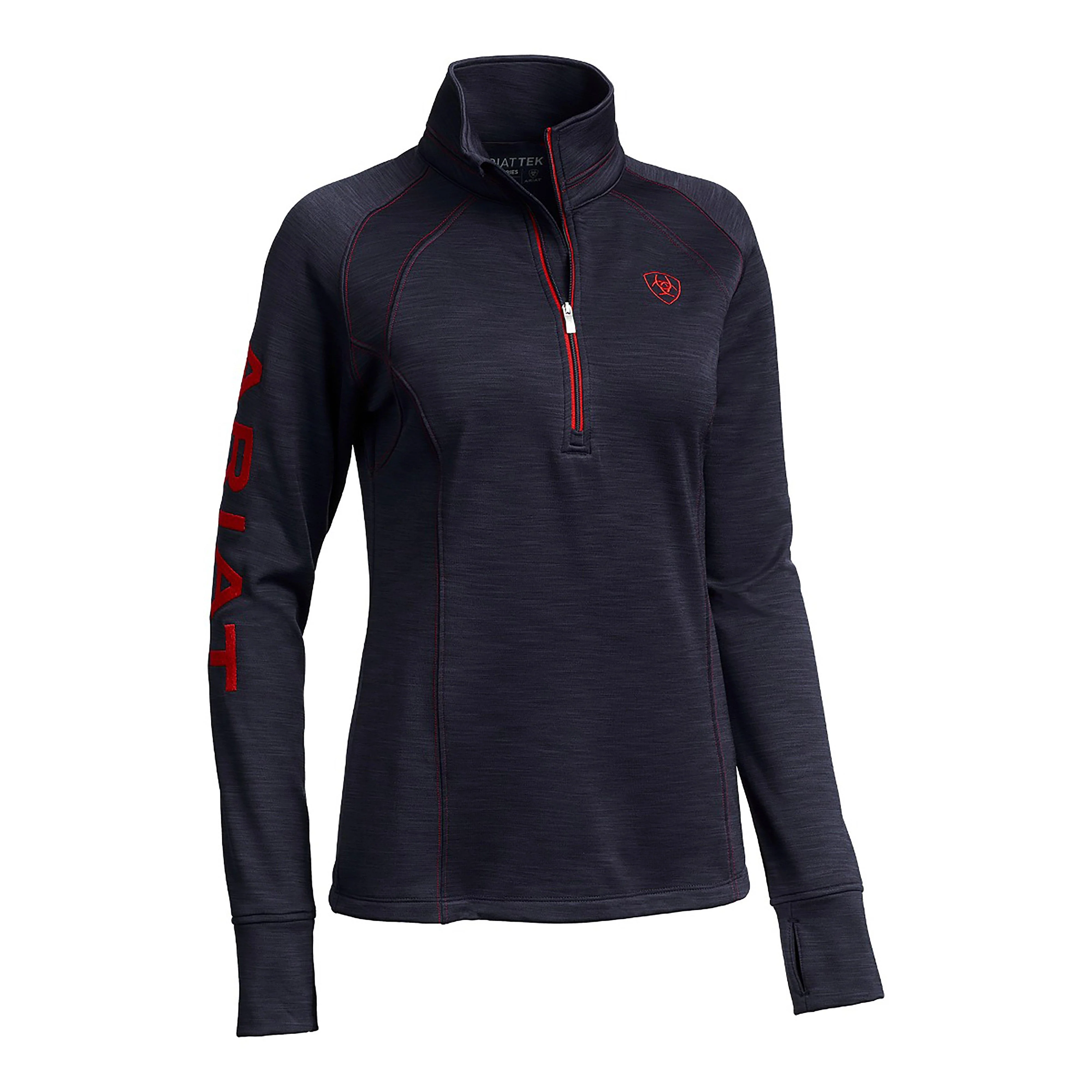 Ladies TEK Team 1/2 Zip Sweatshirt Navy Heather - Image 3