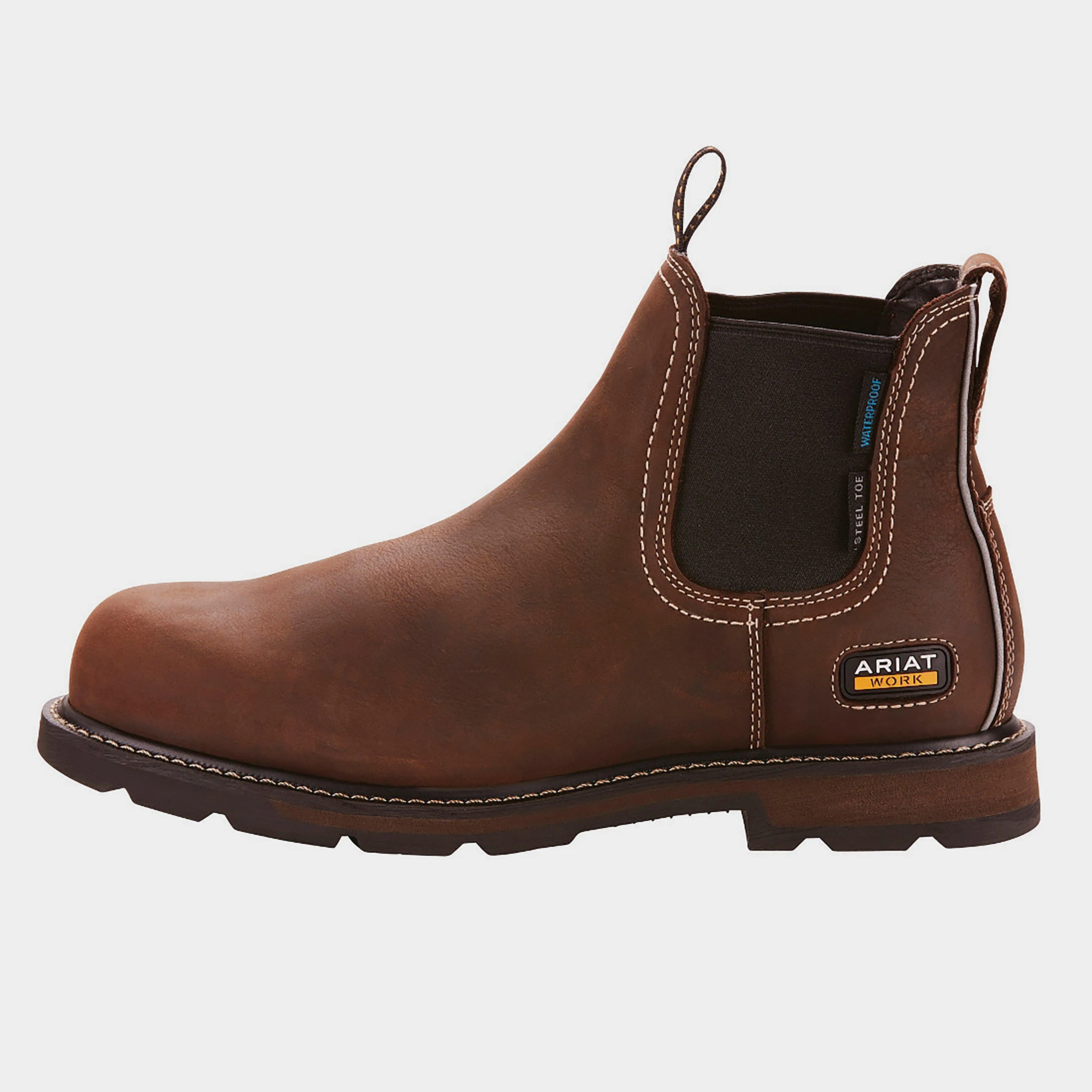 Mens Groundbreaker H2O Steel Toe Chelsea Boots Dark Brown - Image 2