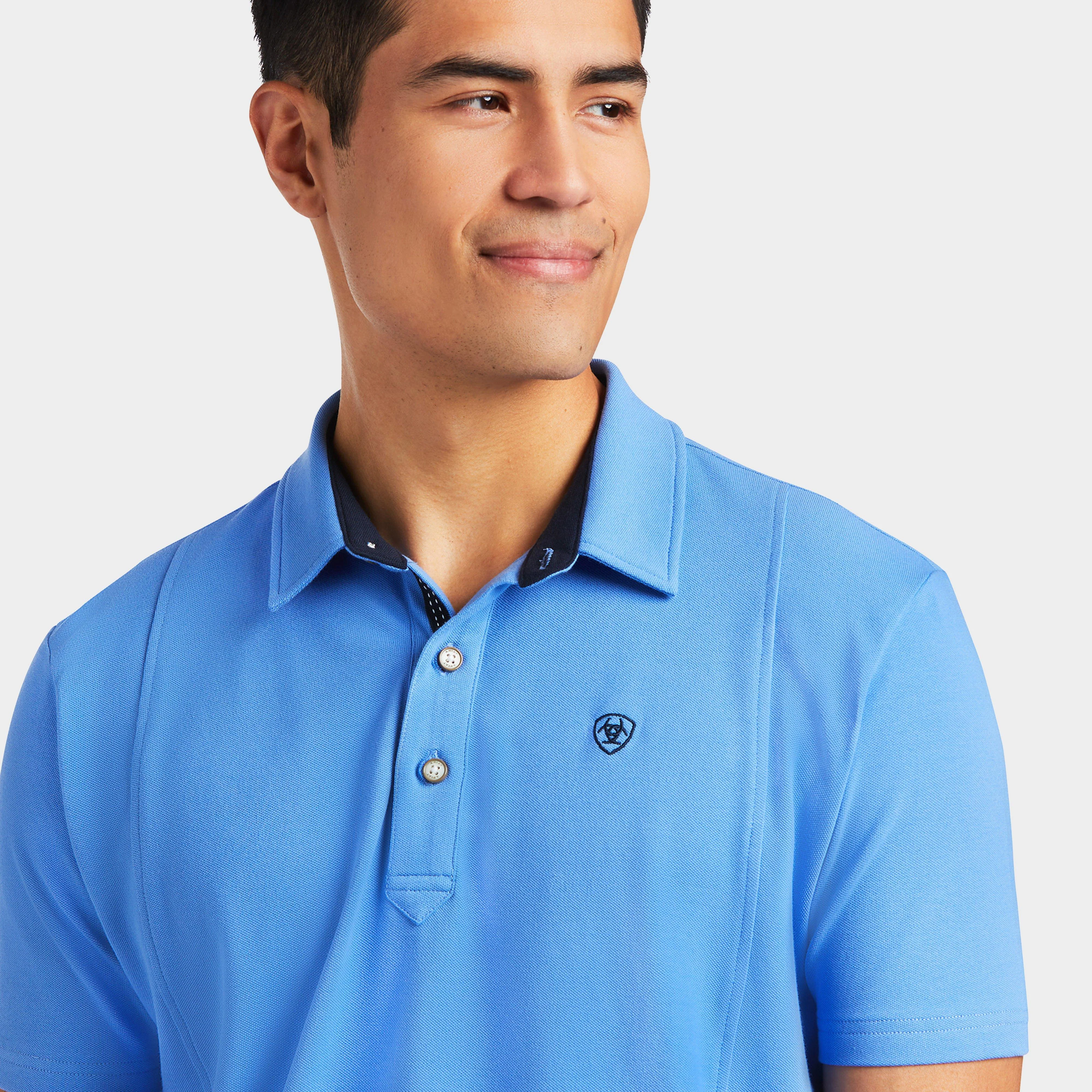 Mens Medal Short Sleeved Polo Reykjavik Blue - Image 3