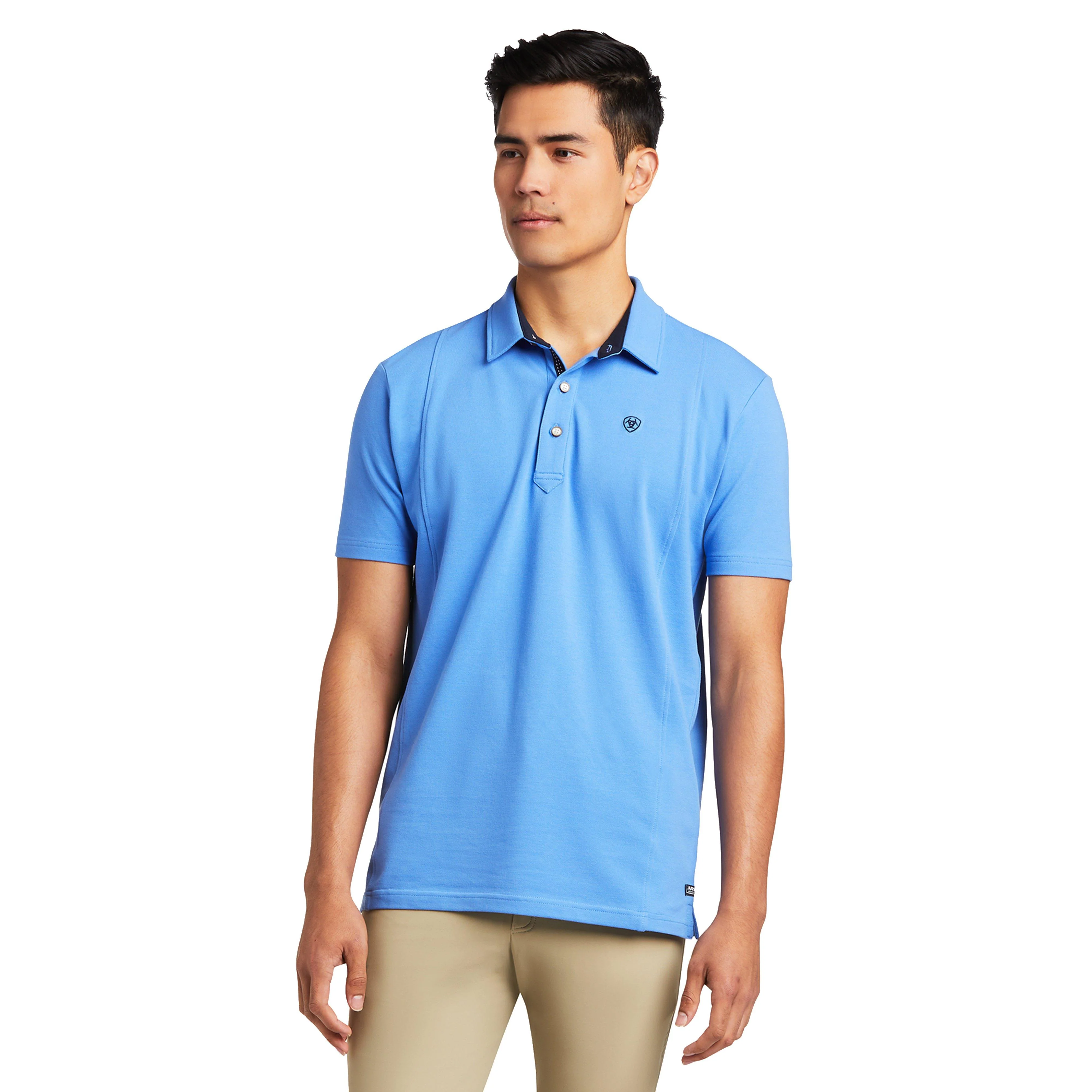 Mens Medal Short Sleeved Polo Reykjavik Blue - Image 6