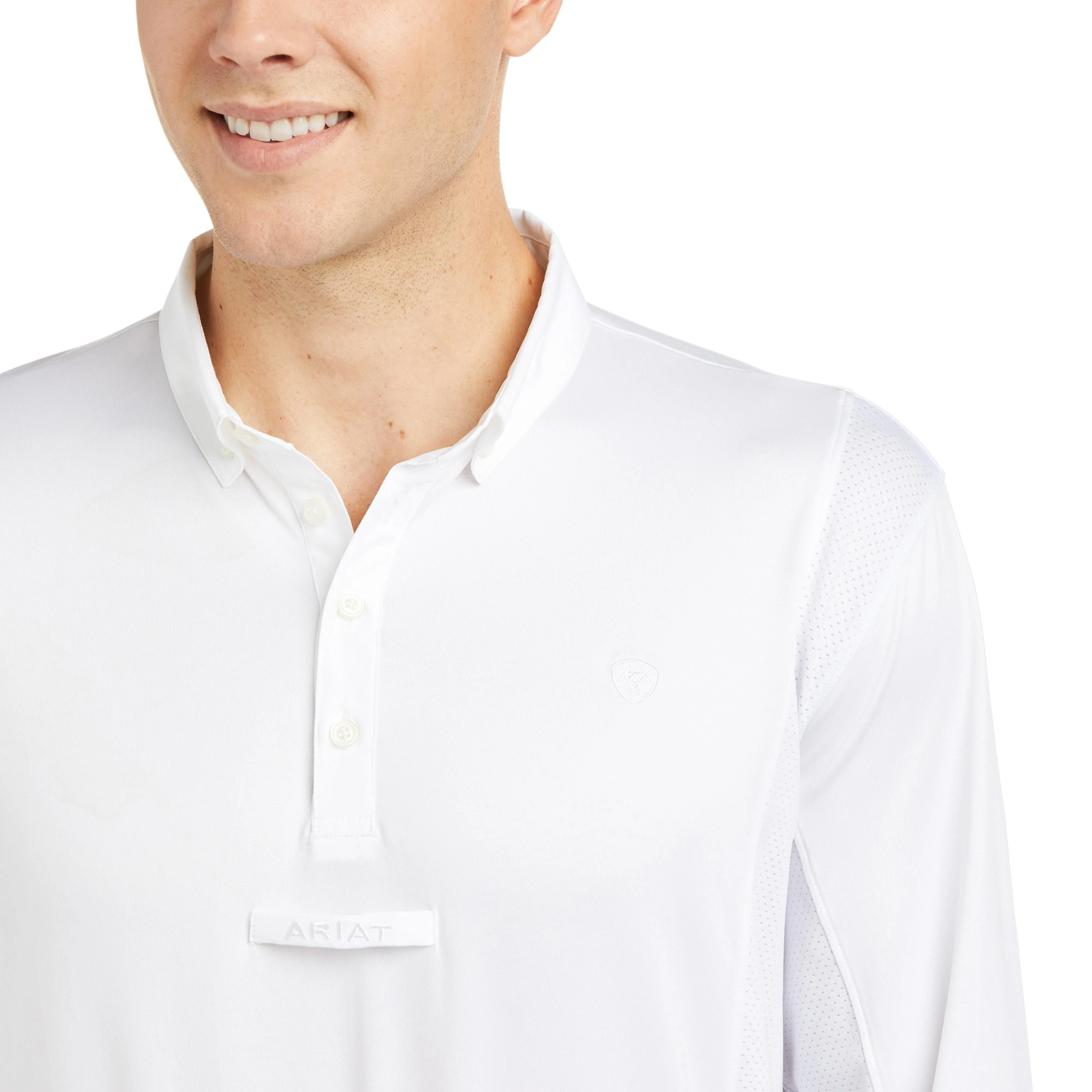 Mens TEK Long Sleeved Show Shirt White - Image 3