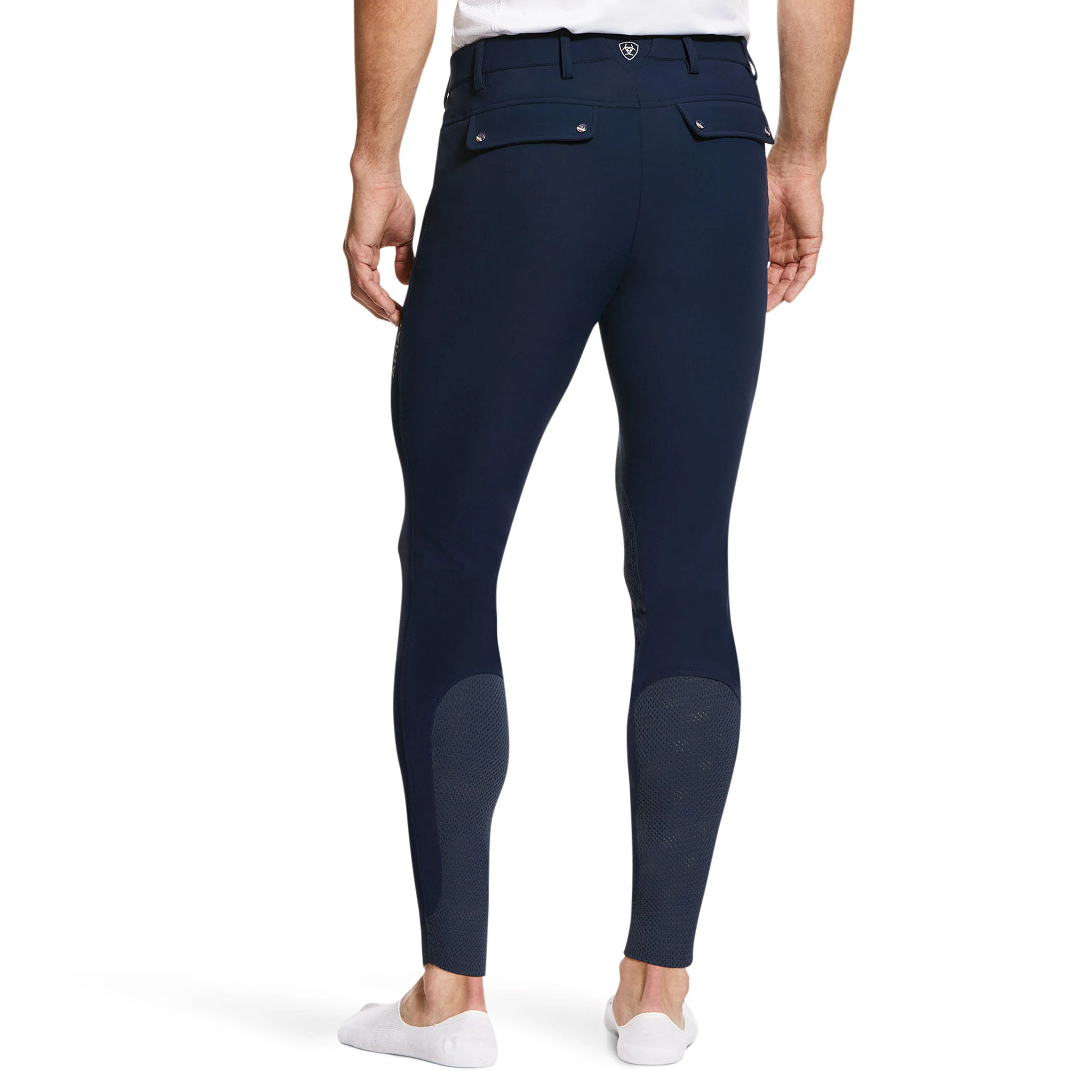 Mens Tri Factor Grip Knee Patch Breeches Navy - Image 4