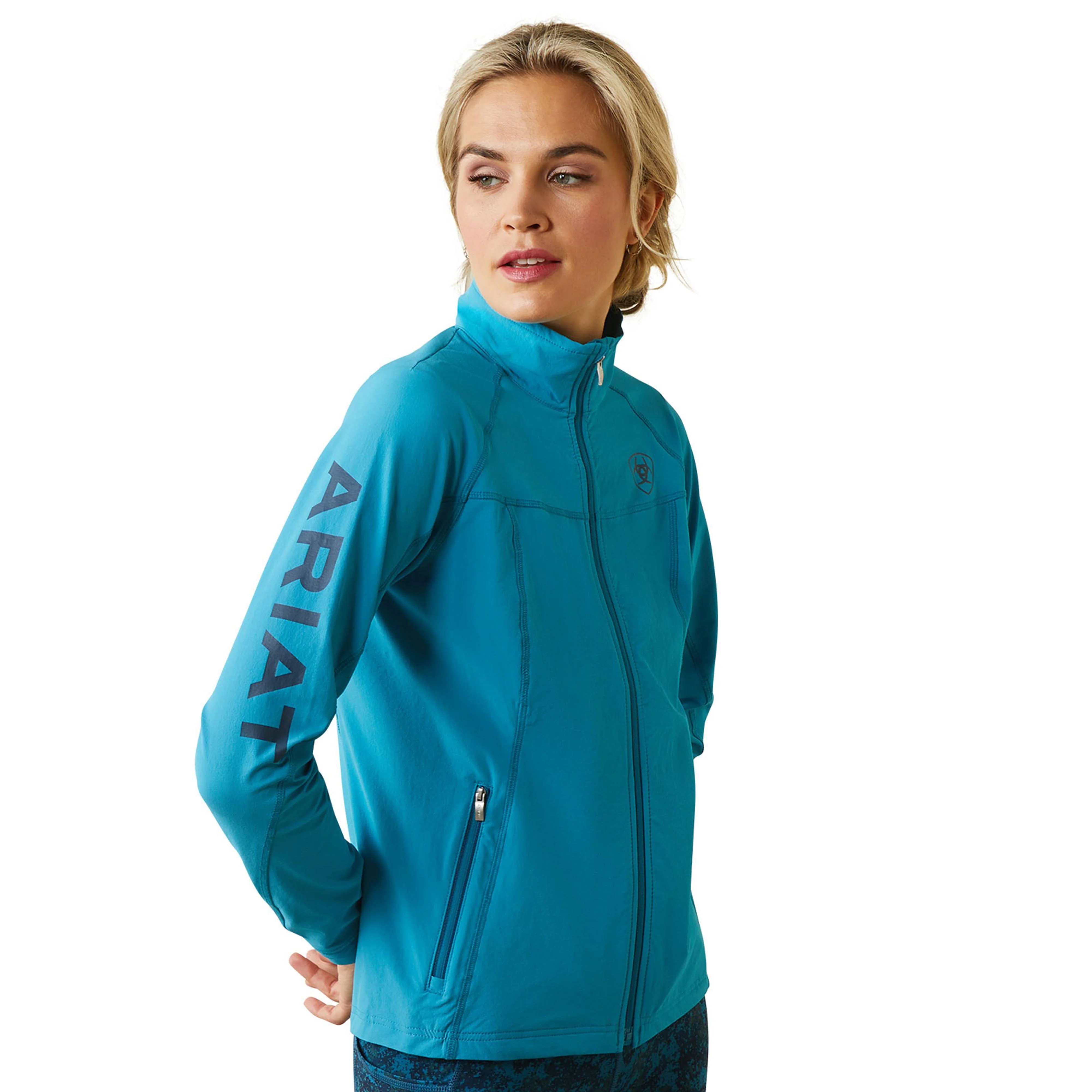 Womens Agile Softshell Jacket Mosaic Blue - Image 7