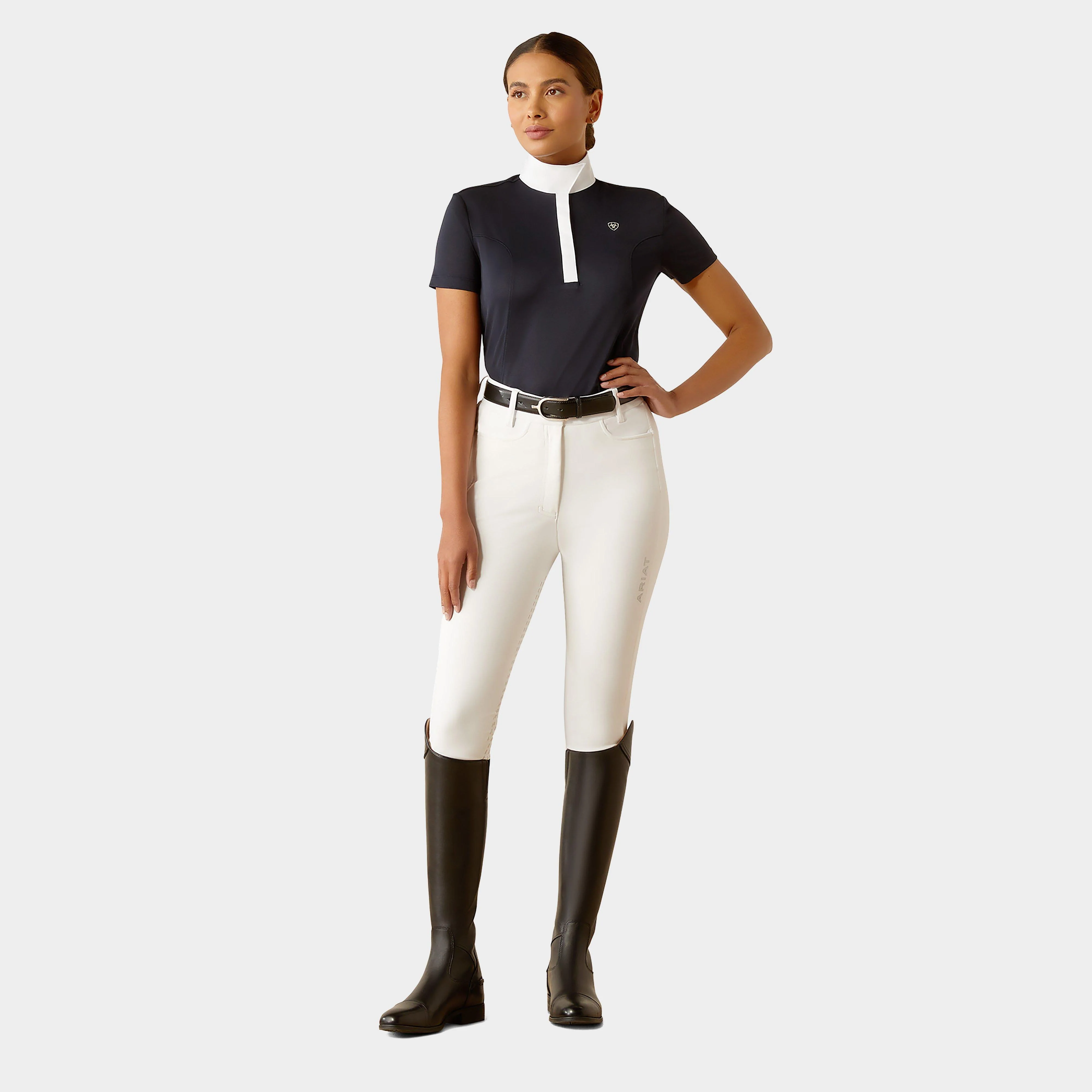 Womens Aptos Short Sleeved Show Shirt Navy - Image 4