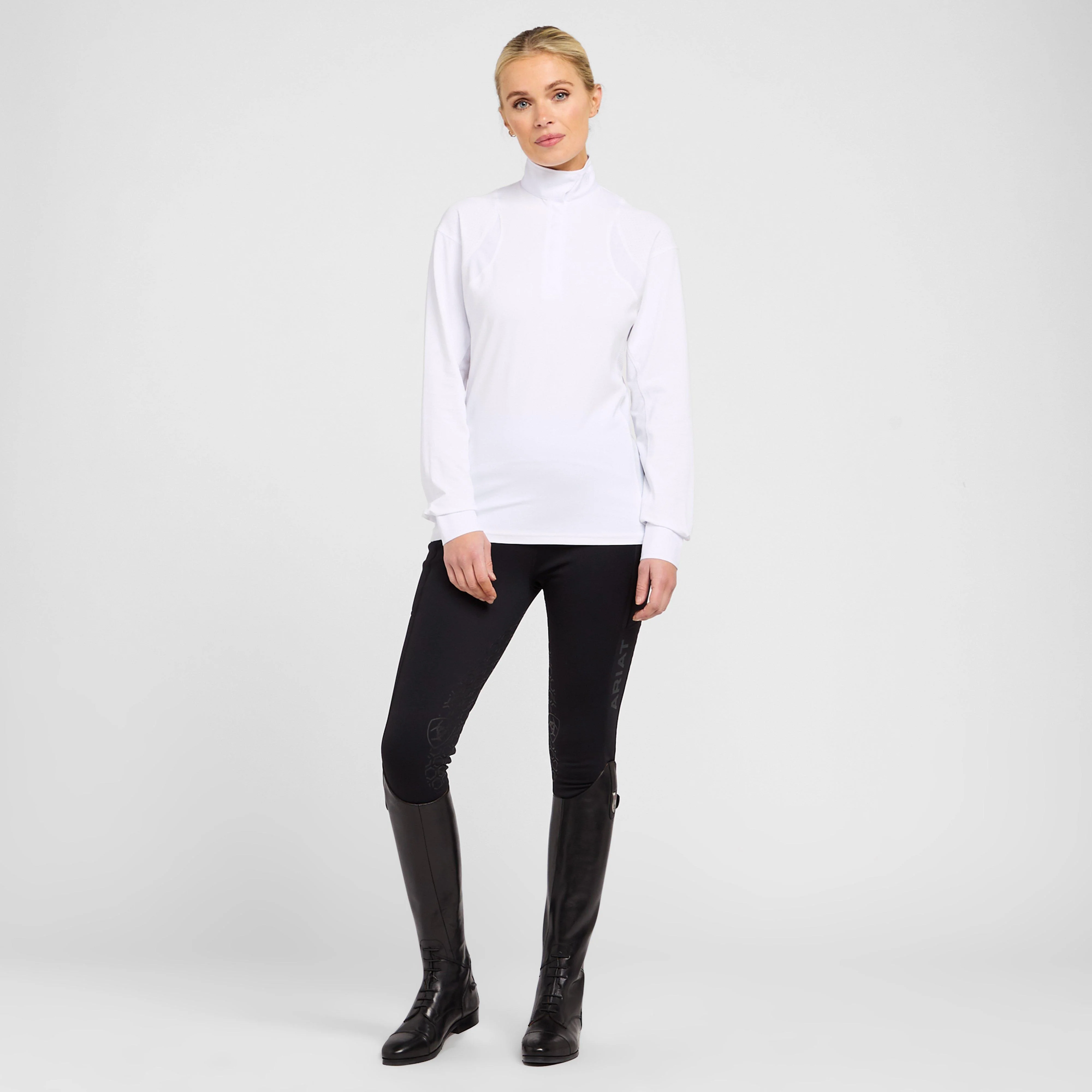 Womens Auburn Long Sleeved Show Shirt White - Image 3
