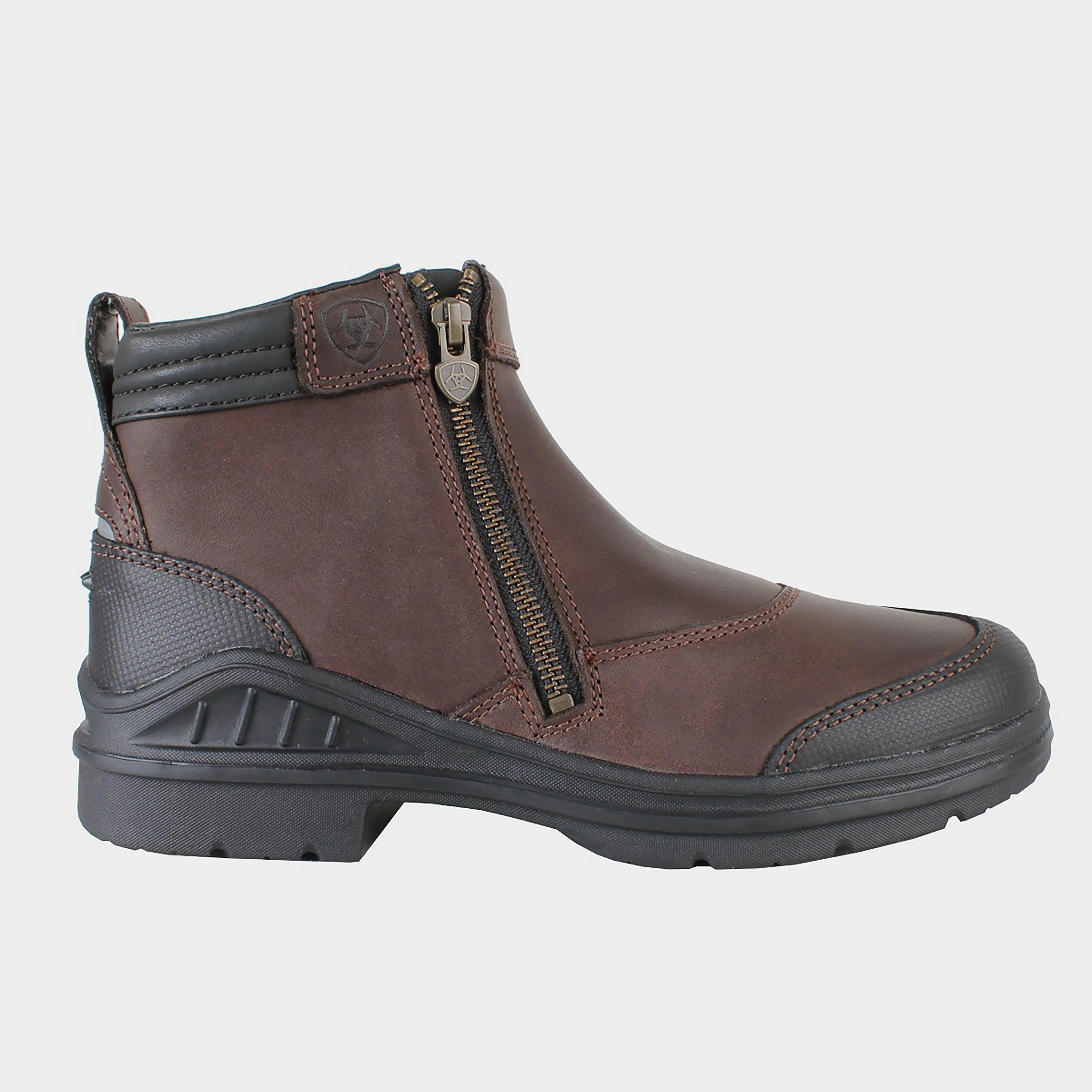 Womens Barnyard Side Zip Riding Boots Dark Brown - Image 3