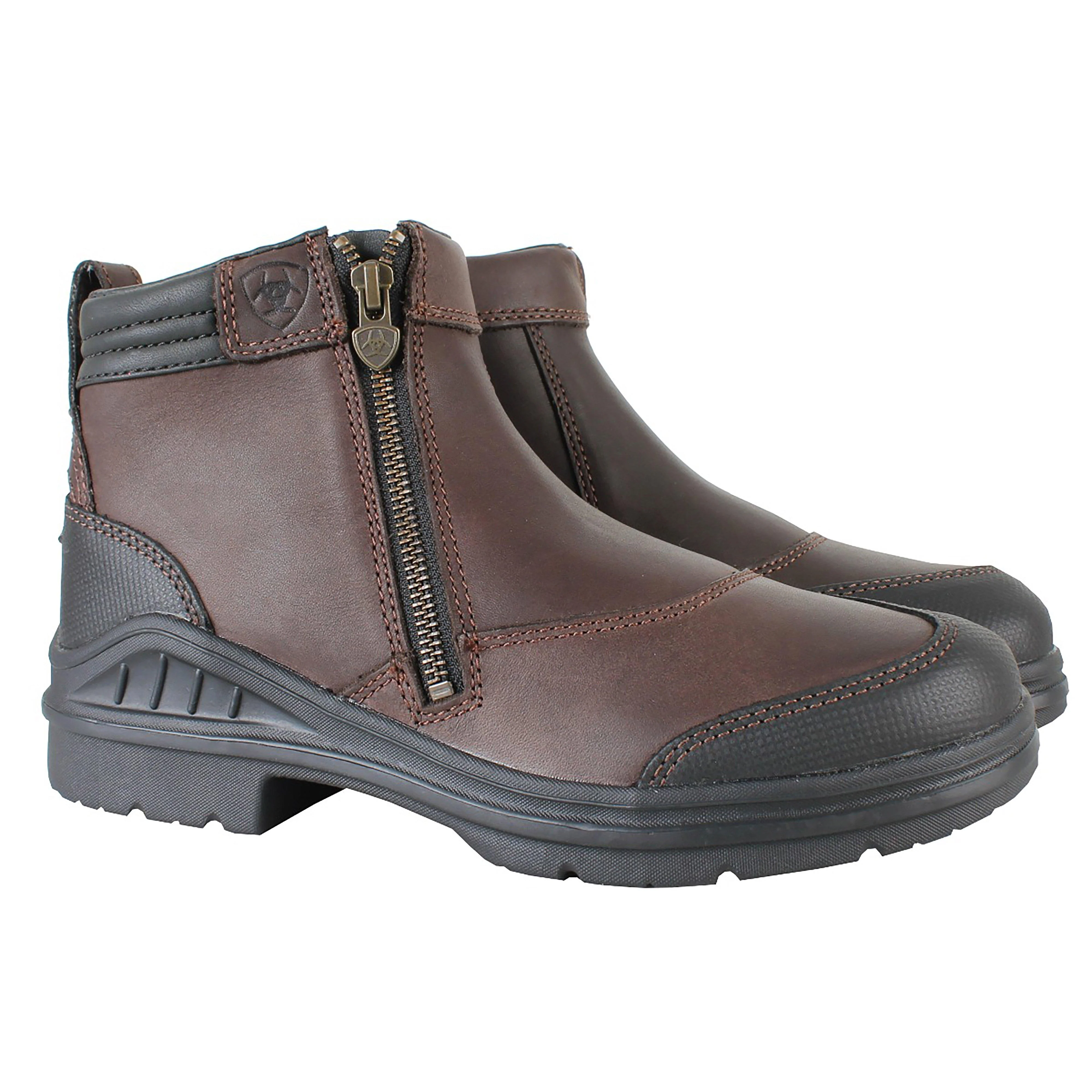 Womens Barnyard Side Zip Riding Boots Dark Brown - Image 5