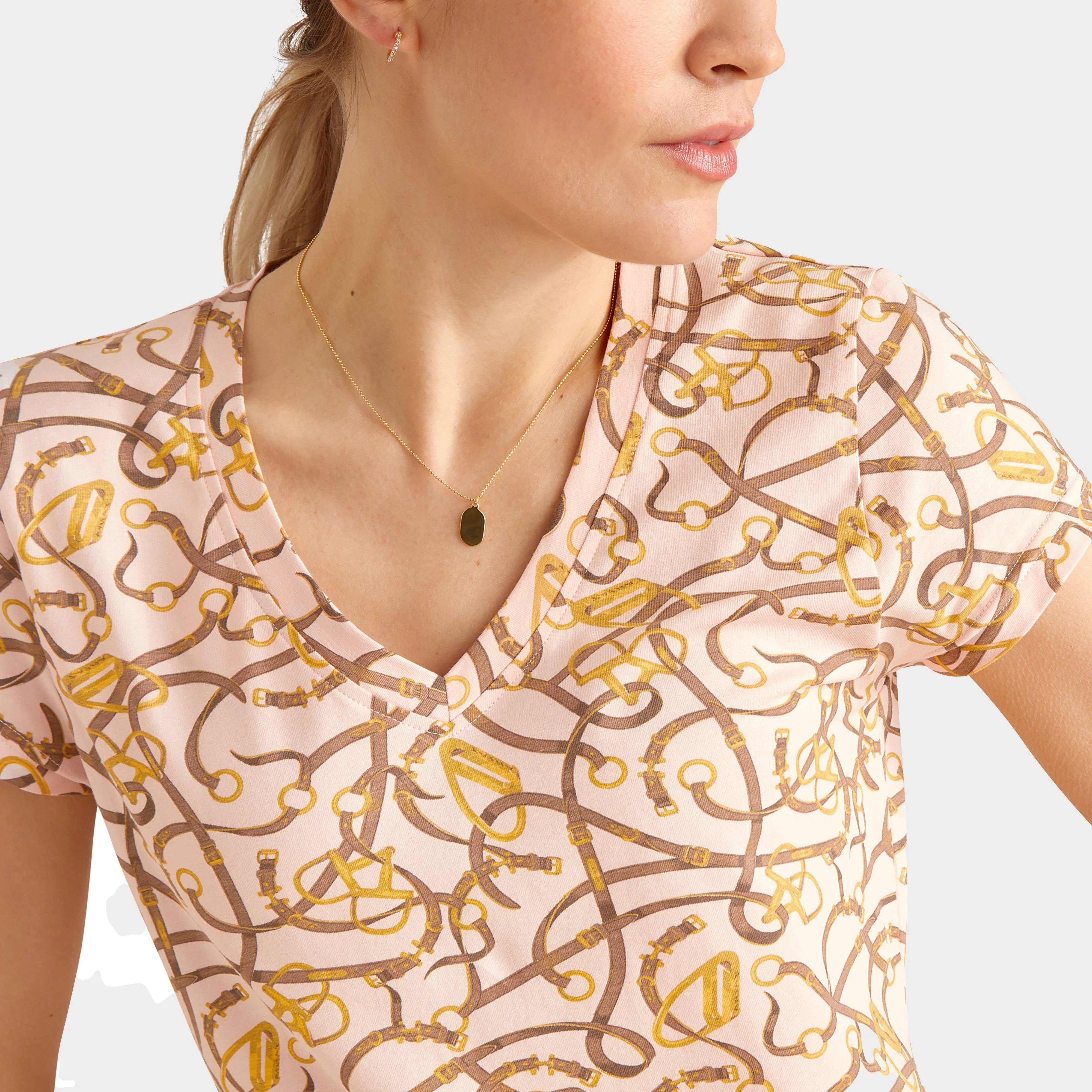 Womens Bridle T-Shirt Blushing Rose - Image 3