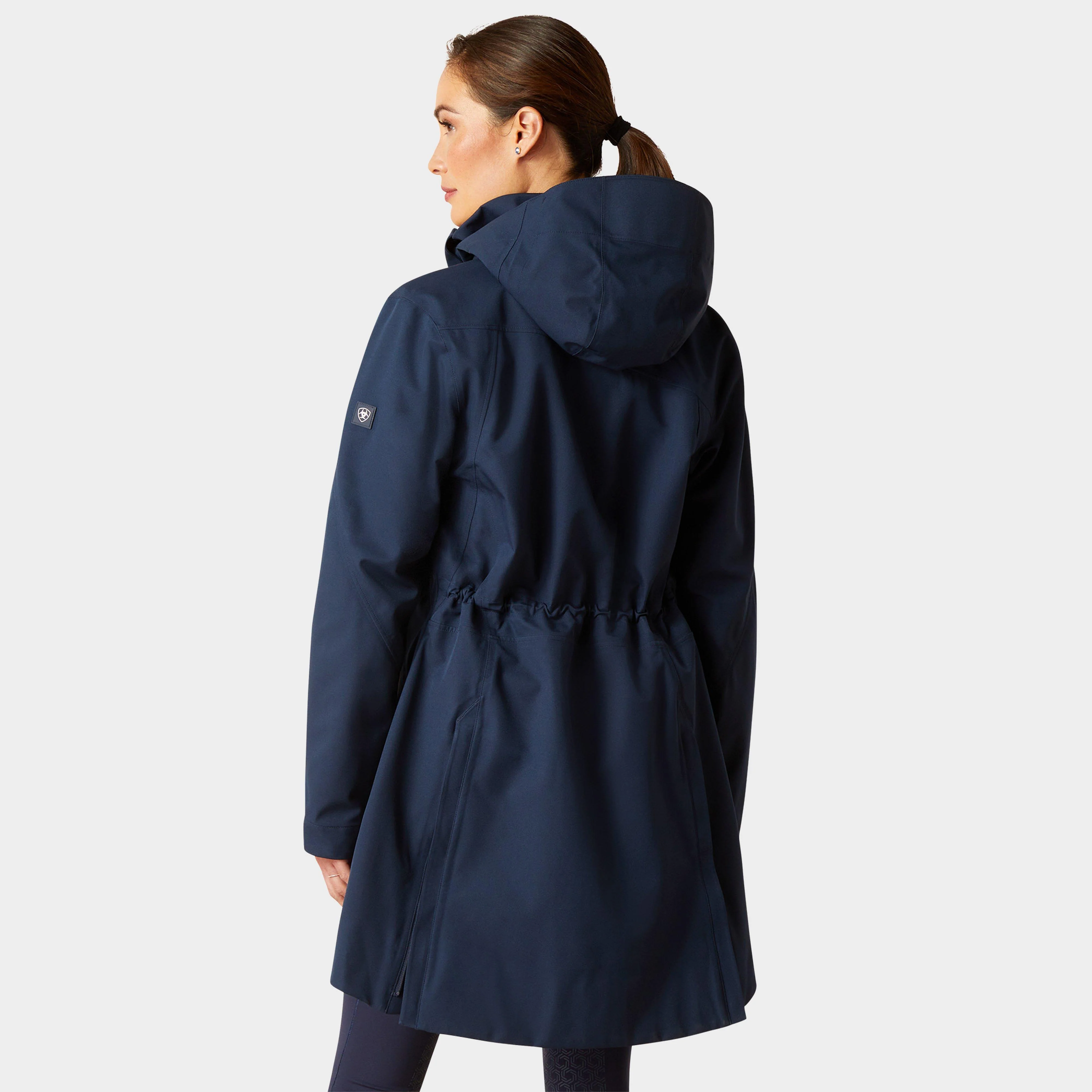 Womens Coastal Long Waterproof Jacket Navy - Image 2
