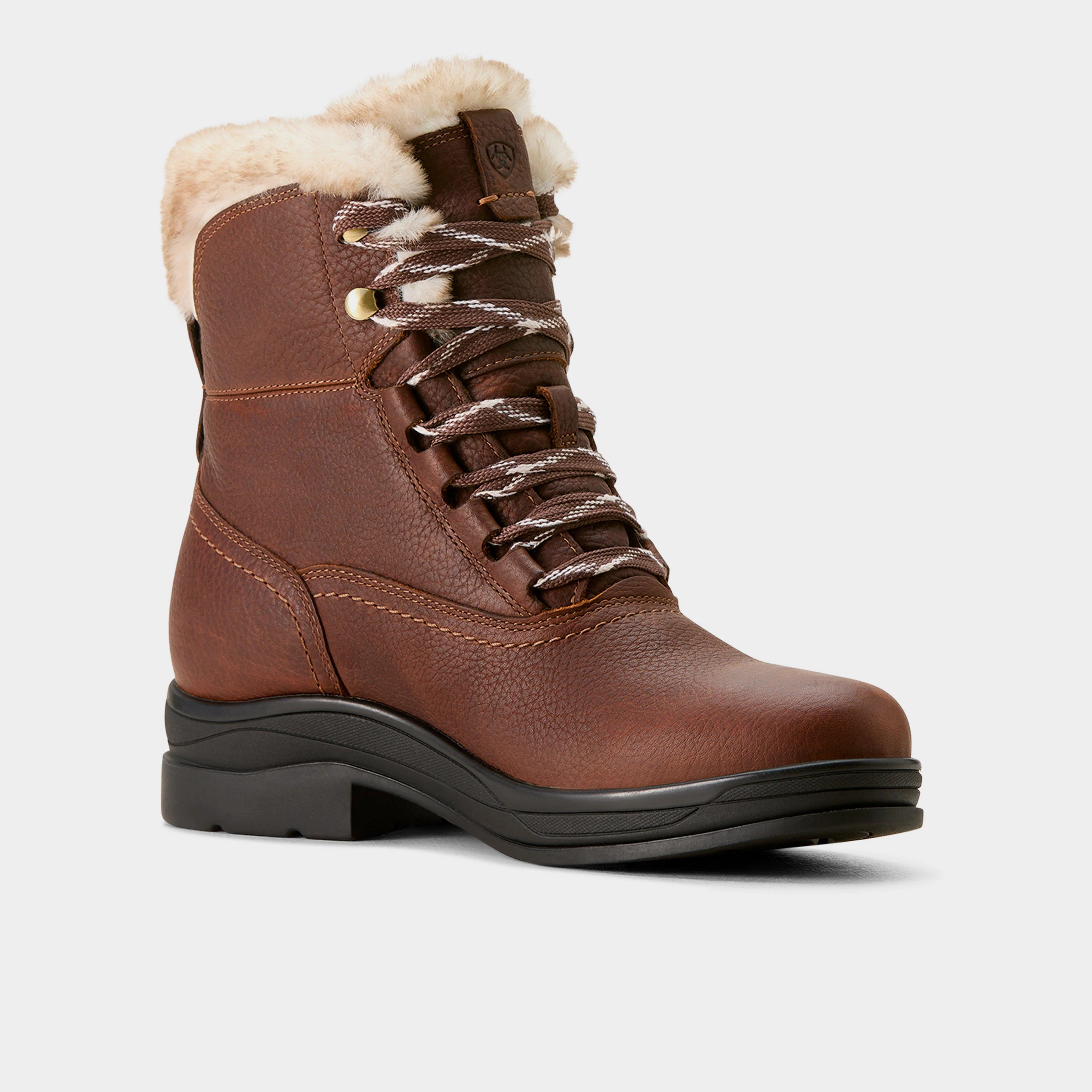 Womens Harper Sherpa Waterproof Boots Dark Brown - Image 3