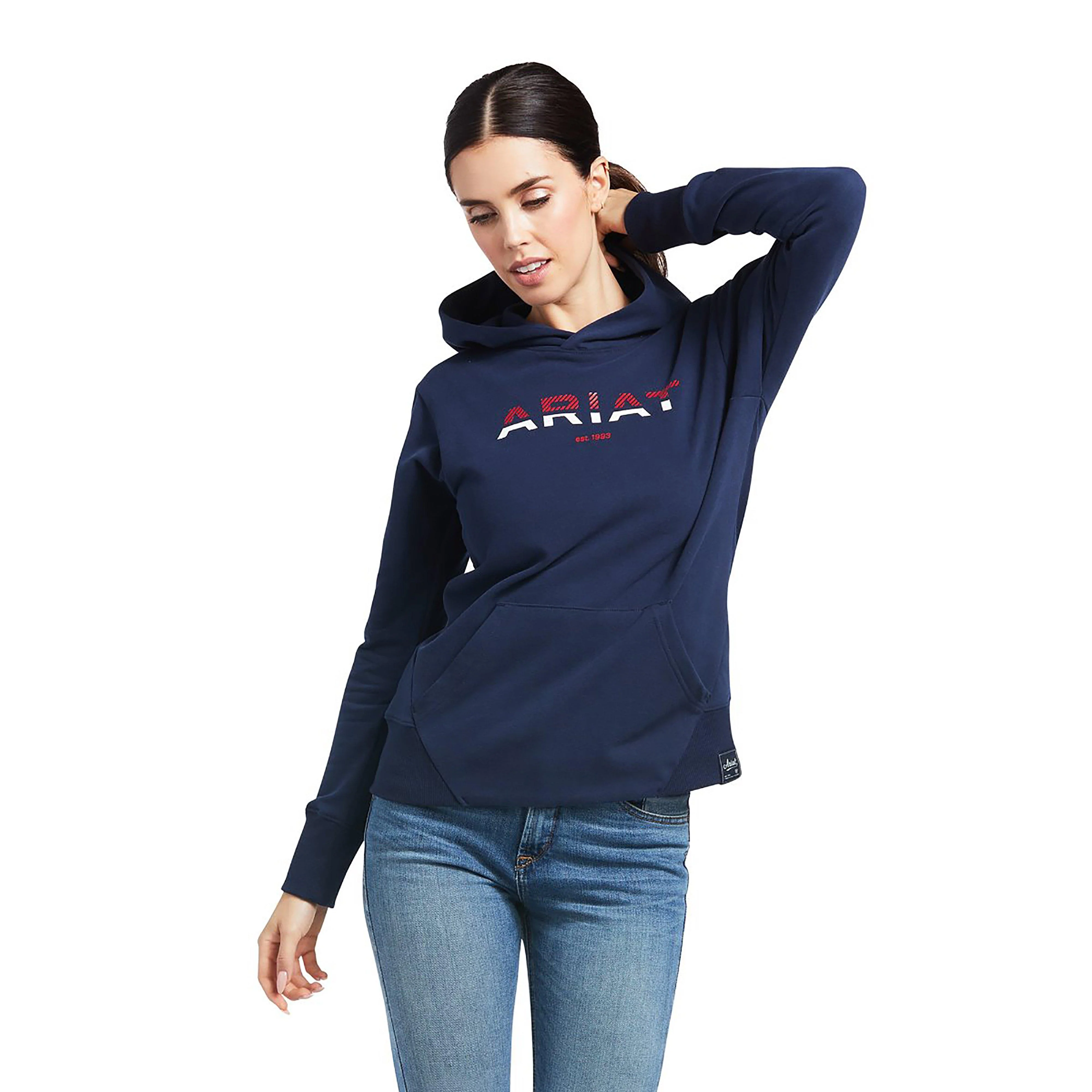 Womens Logo 2.0 Hoodie Navy - Image 5