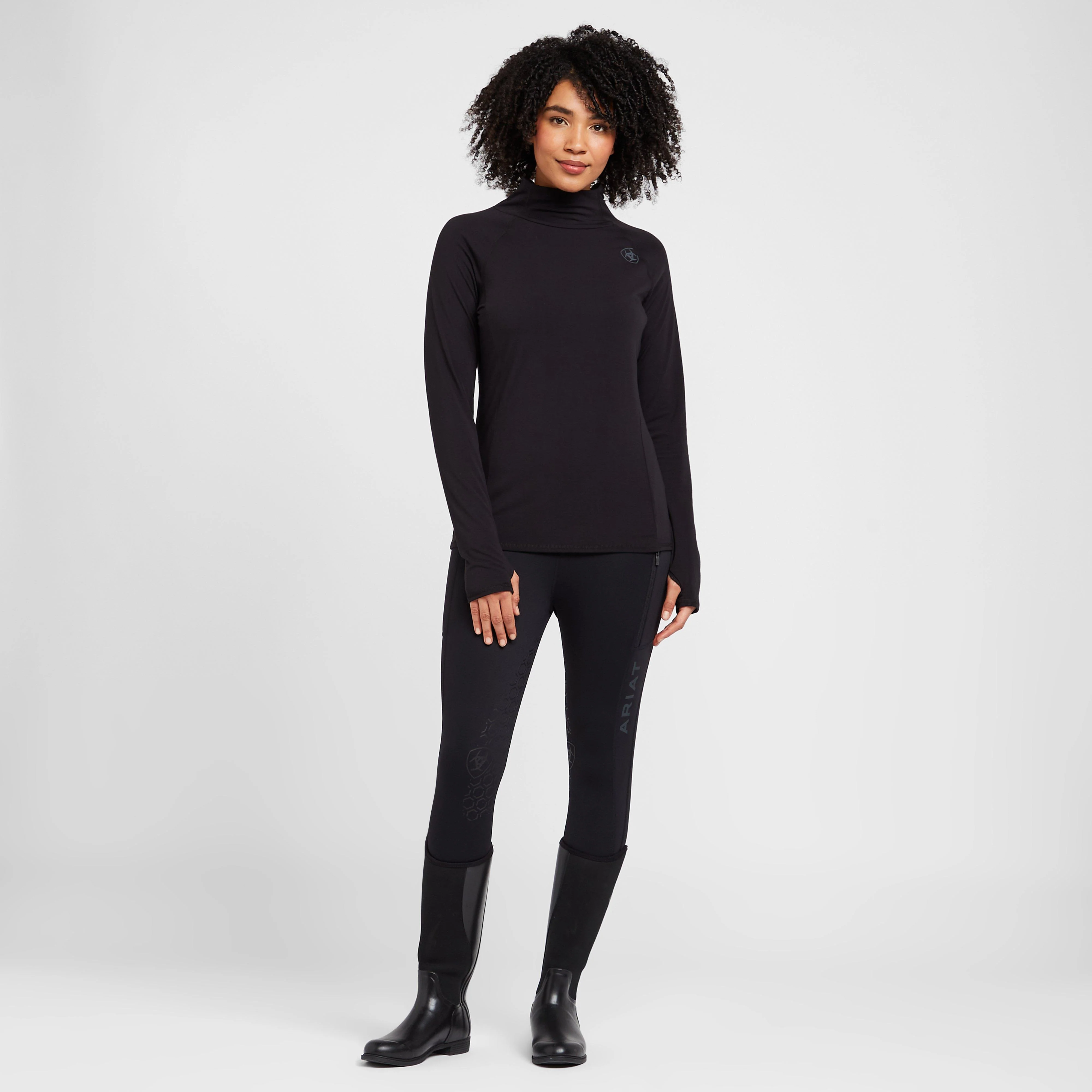 Womens Long Sleeved Venture Base Layer Black - Image 3