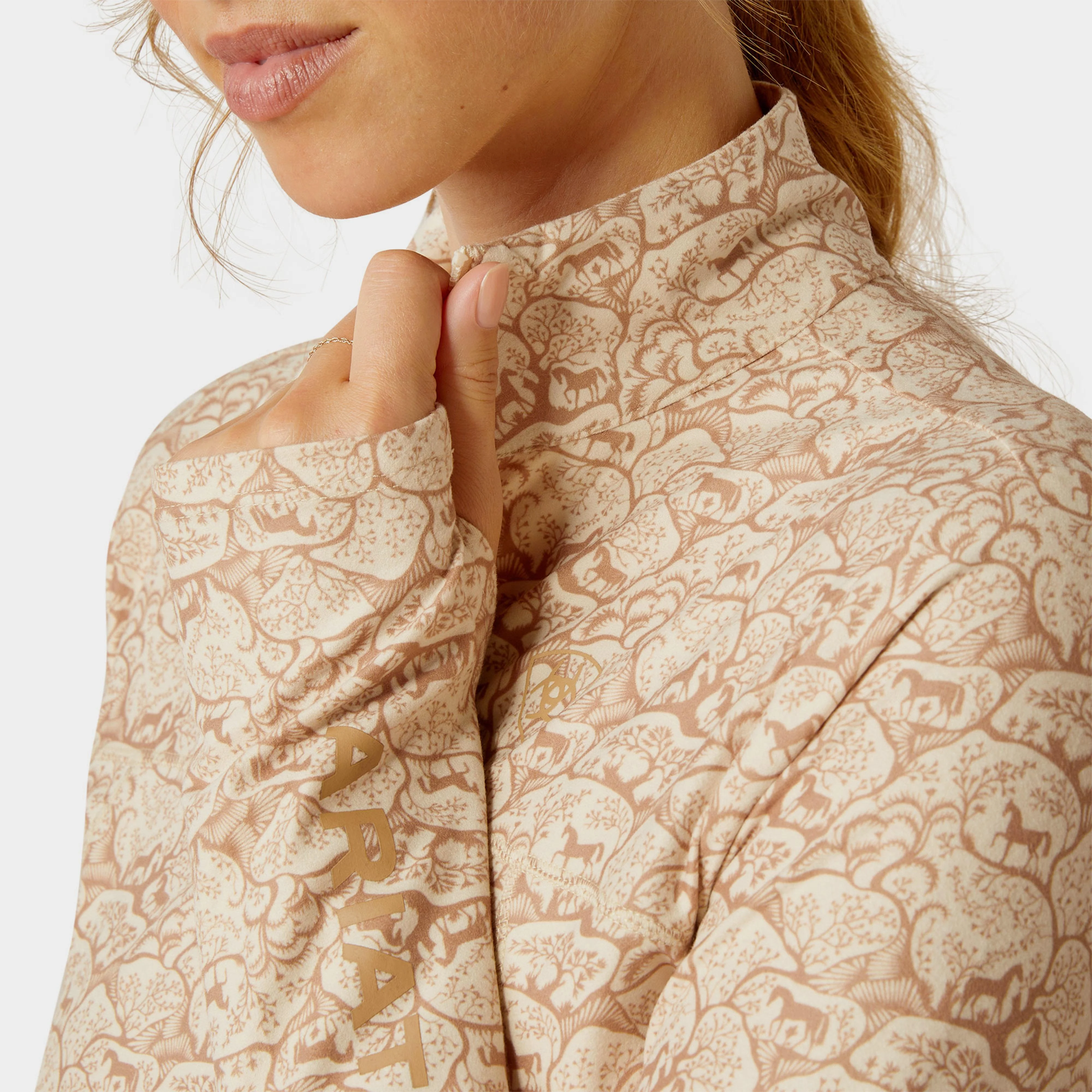 Womens Lowell 3.0 1/4 Zip Base Layer Land Of Horses - Image 3
