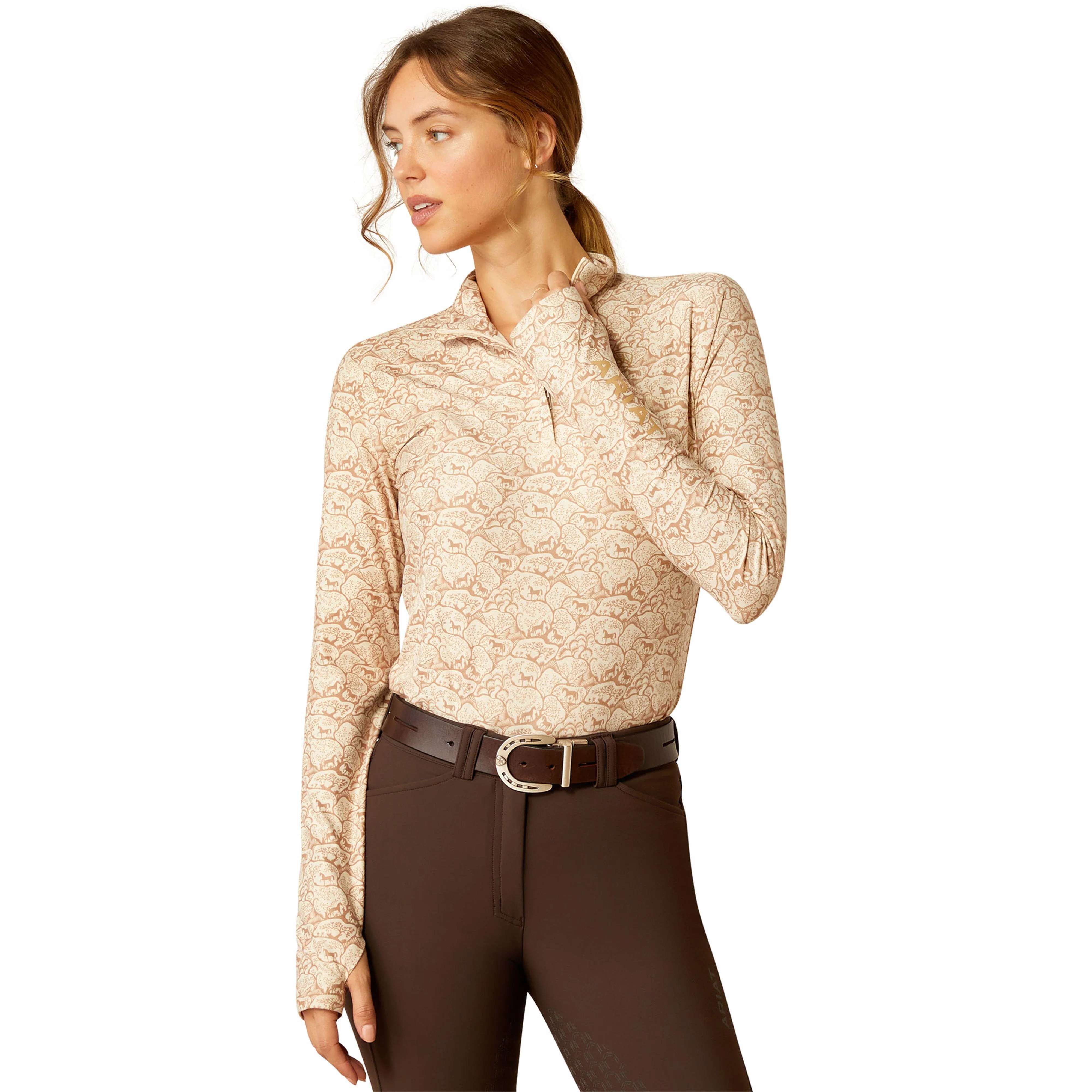 Womens Lowell 3.0 1/4 Zip Base Layer Land Of Horses - Image 5