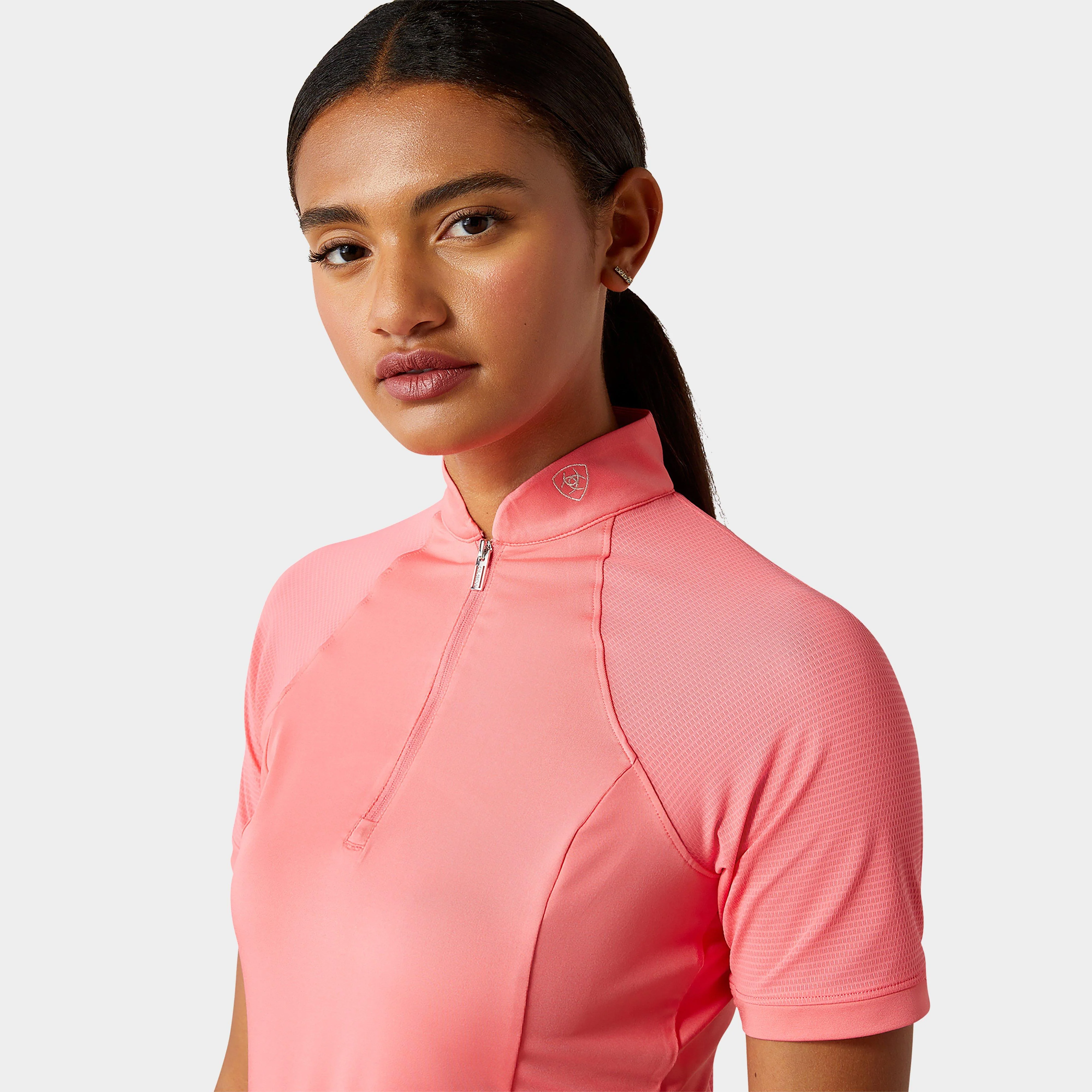 Womens Soquel 1/4 Zip Base Layer Coral Paradise - Image 3