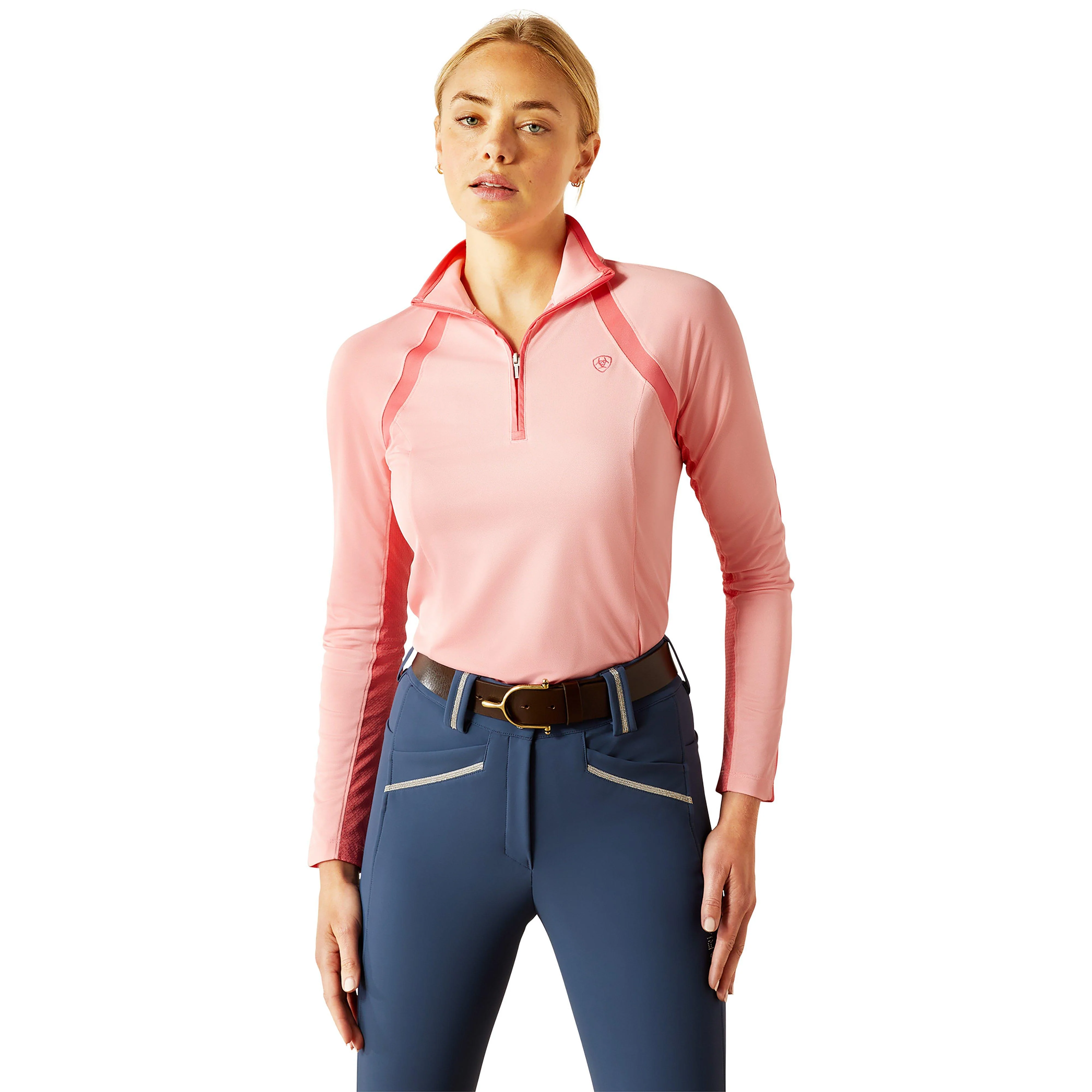 Womens Sunstopper 3.0 1/4 Zip Base Layer Flamingo Pink - Image 6