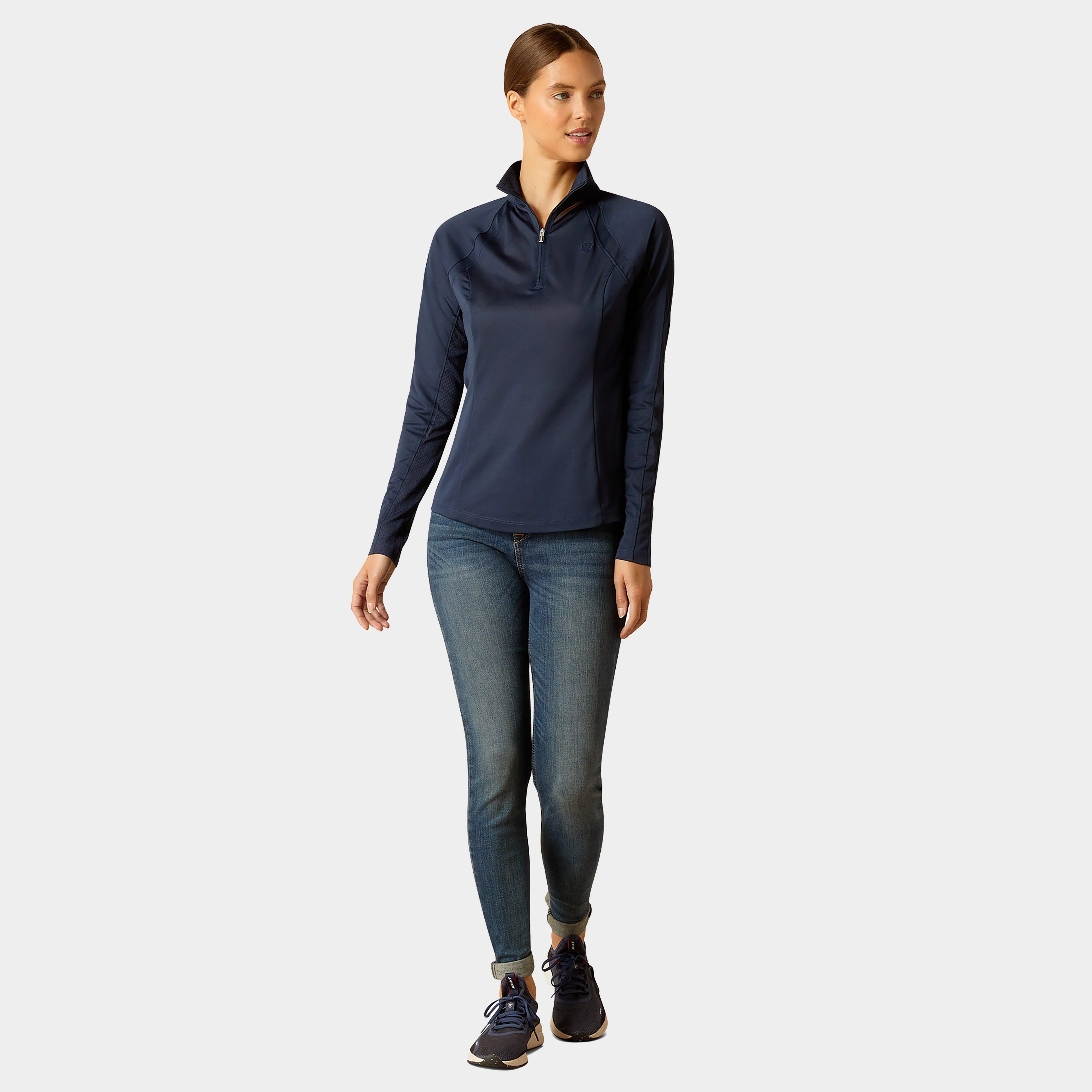Womens Sunstopper 3.0 1/4 Zip Base Layer Navy - Image 5