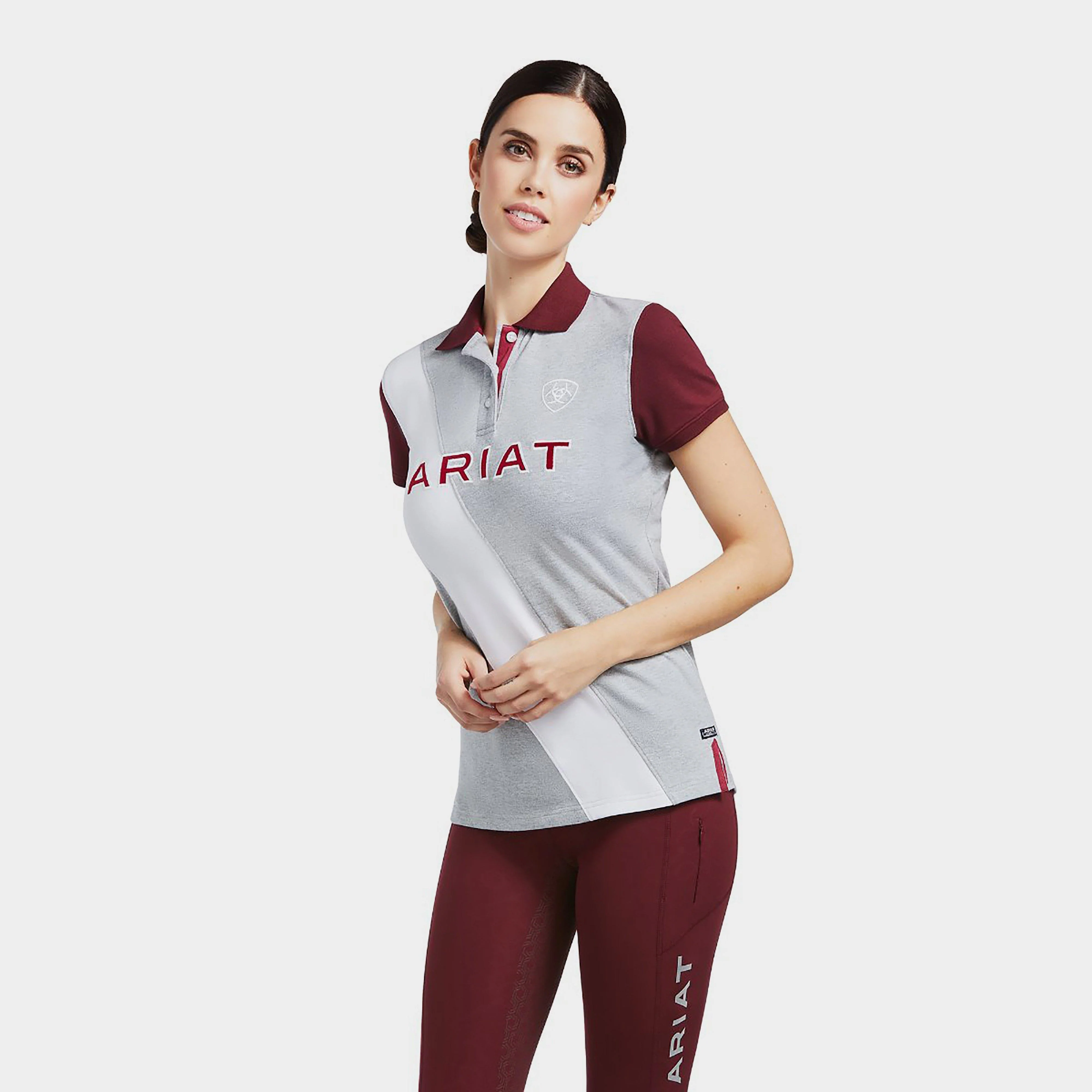 Womens Taryn Short Sleeved Polo Shirt Heather Grey Zinfandel