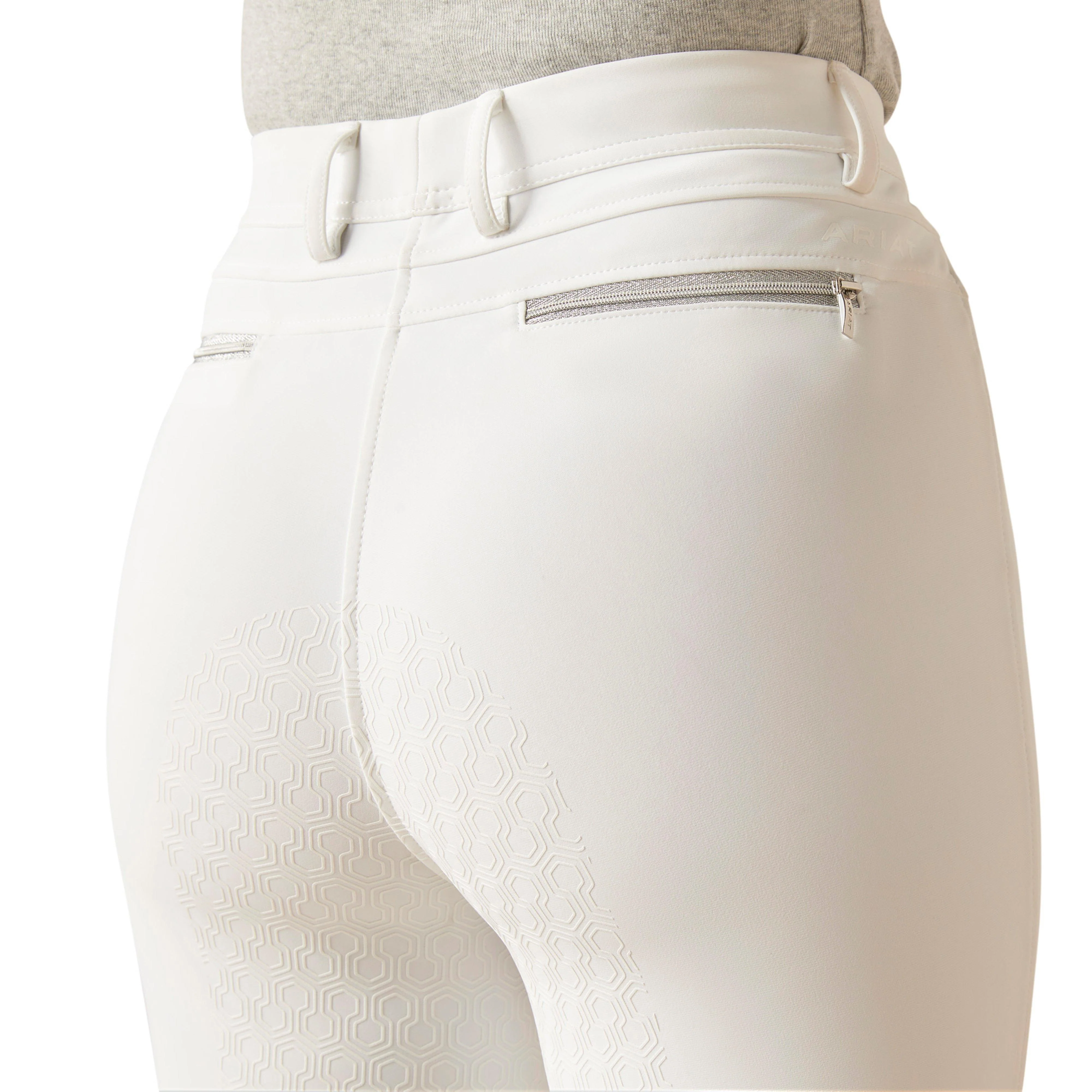 Womens Tri Factor Full Seat Riding Tights White - Image 4