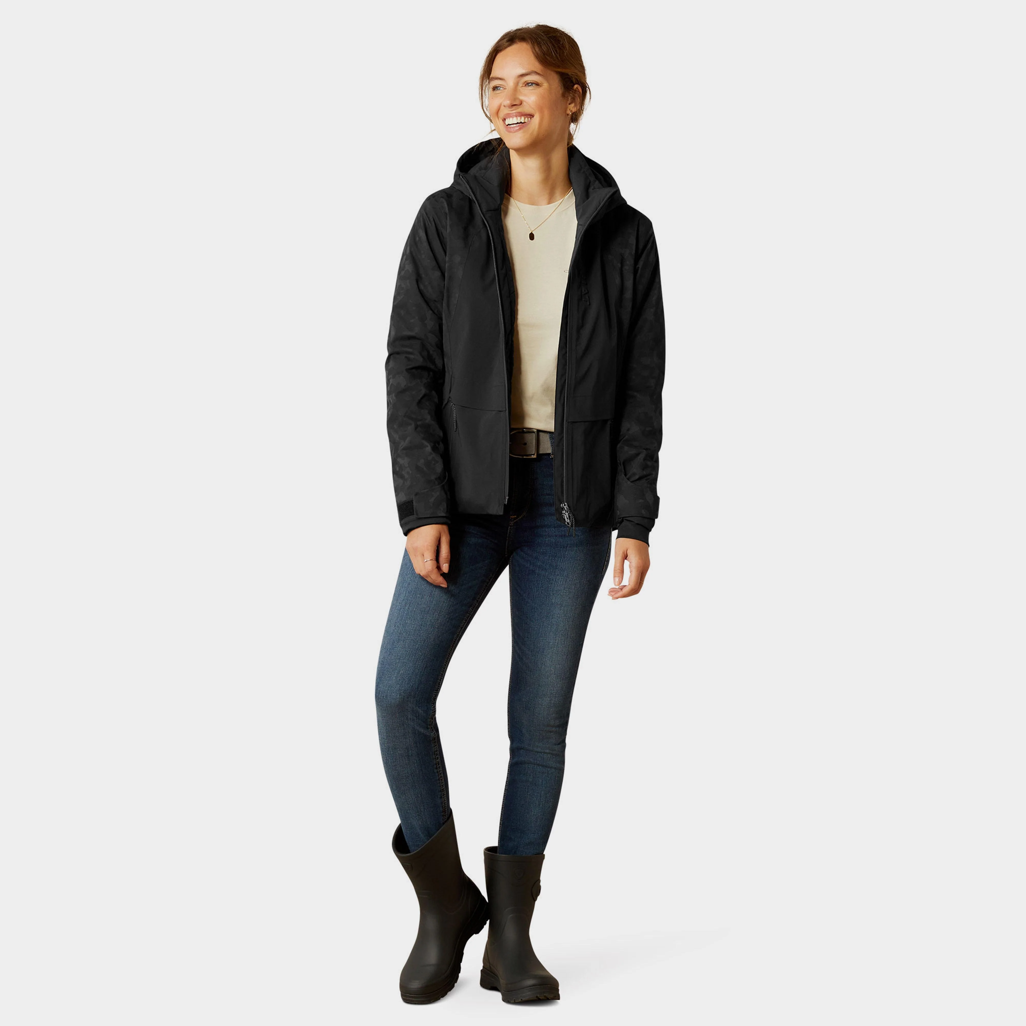 Womens Valor 2.0 Waterproof Jacket Black/Camo - Image 6