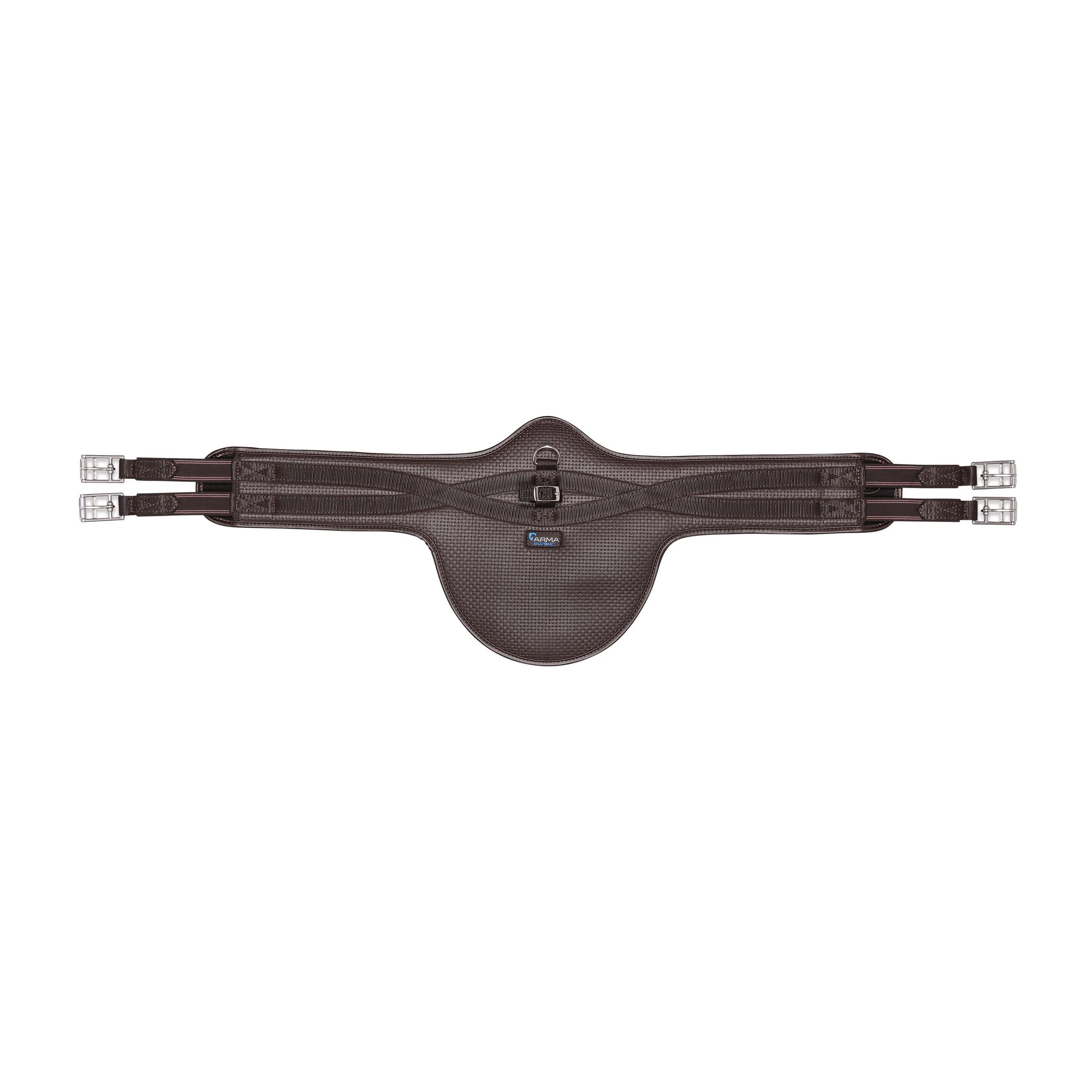 Anti-Chafe Stud Guard Girth Long Brown - Image 2