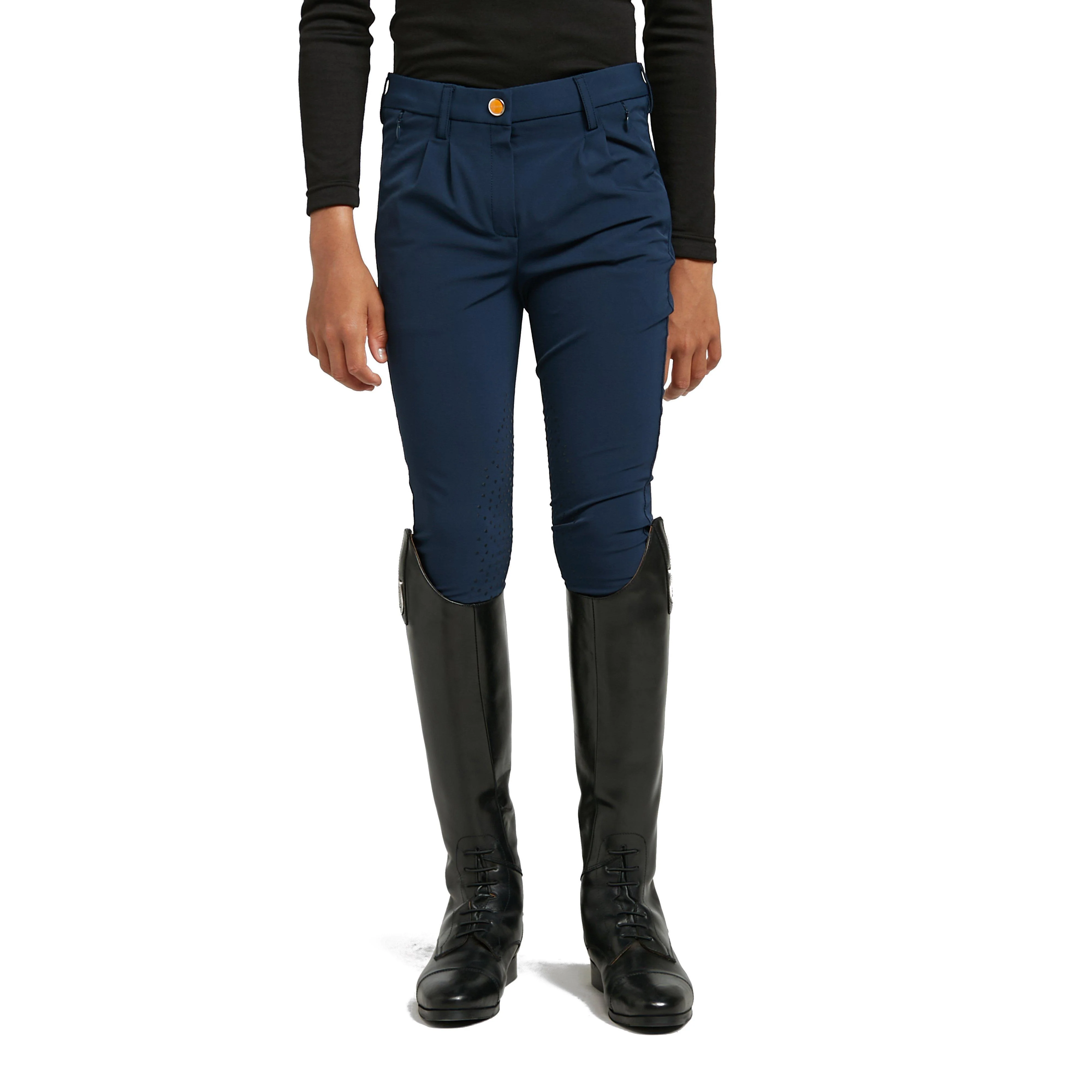 Aubrion Boys Walton Knee Patch Breeches Navy - Image 7