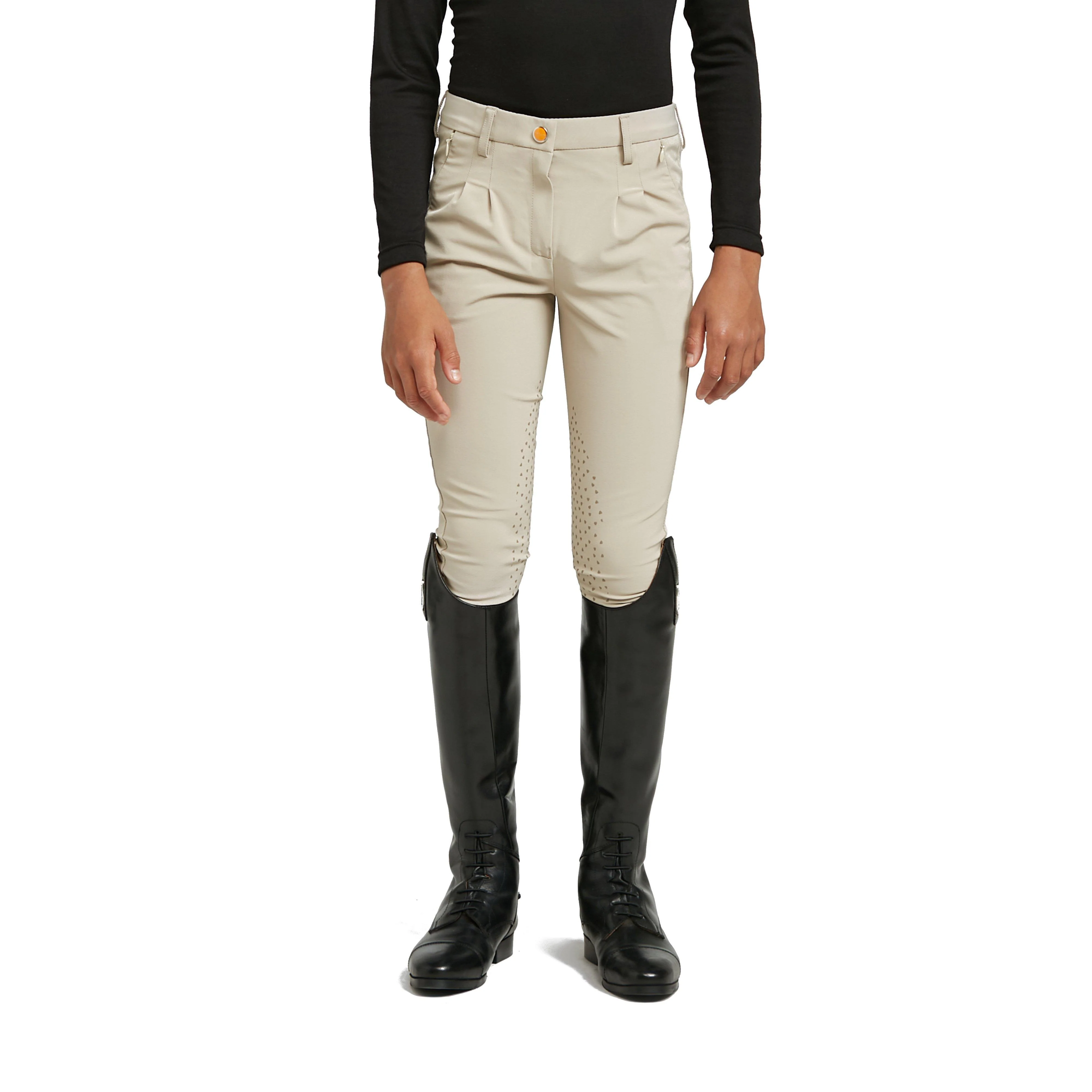 Boys Walton Knee Patch Breeches Beige - Image 7