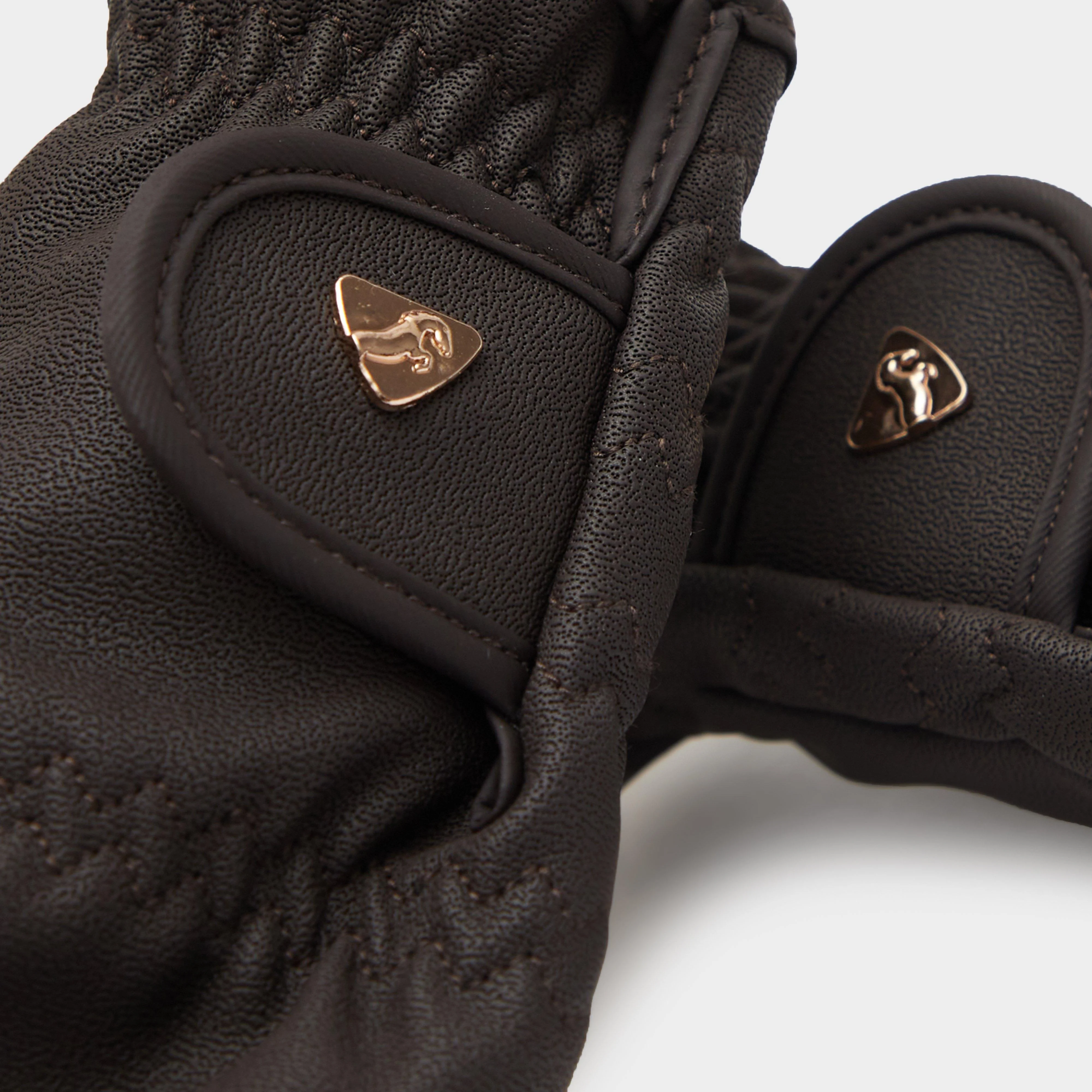 Childs PU Riding Gloves Brown - Image 3