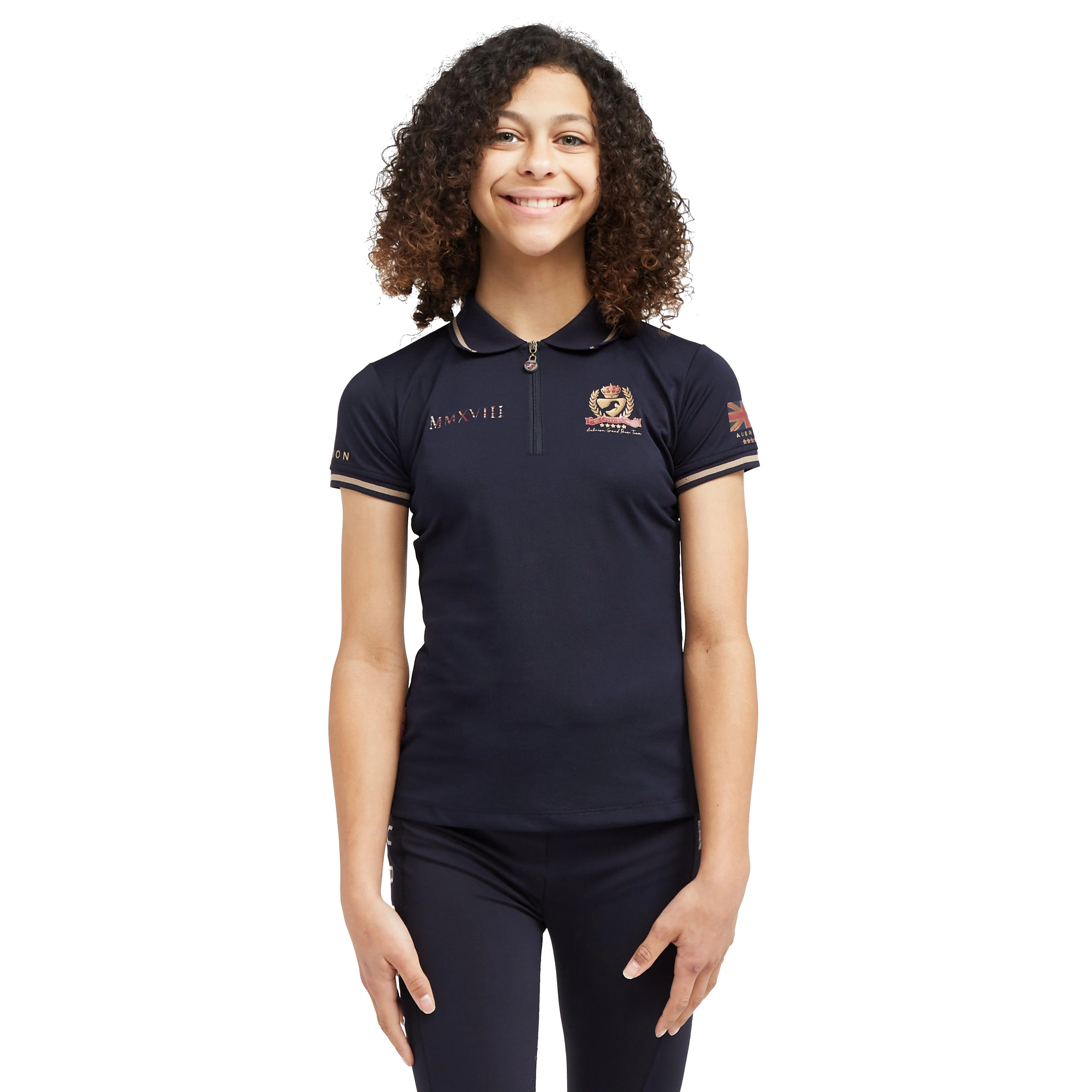 Childs Team Tech Polo Shirt Navy - Image 9