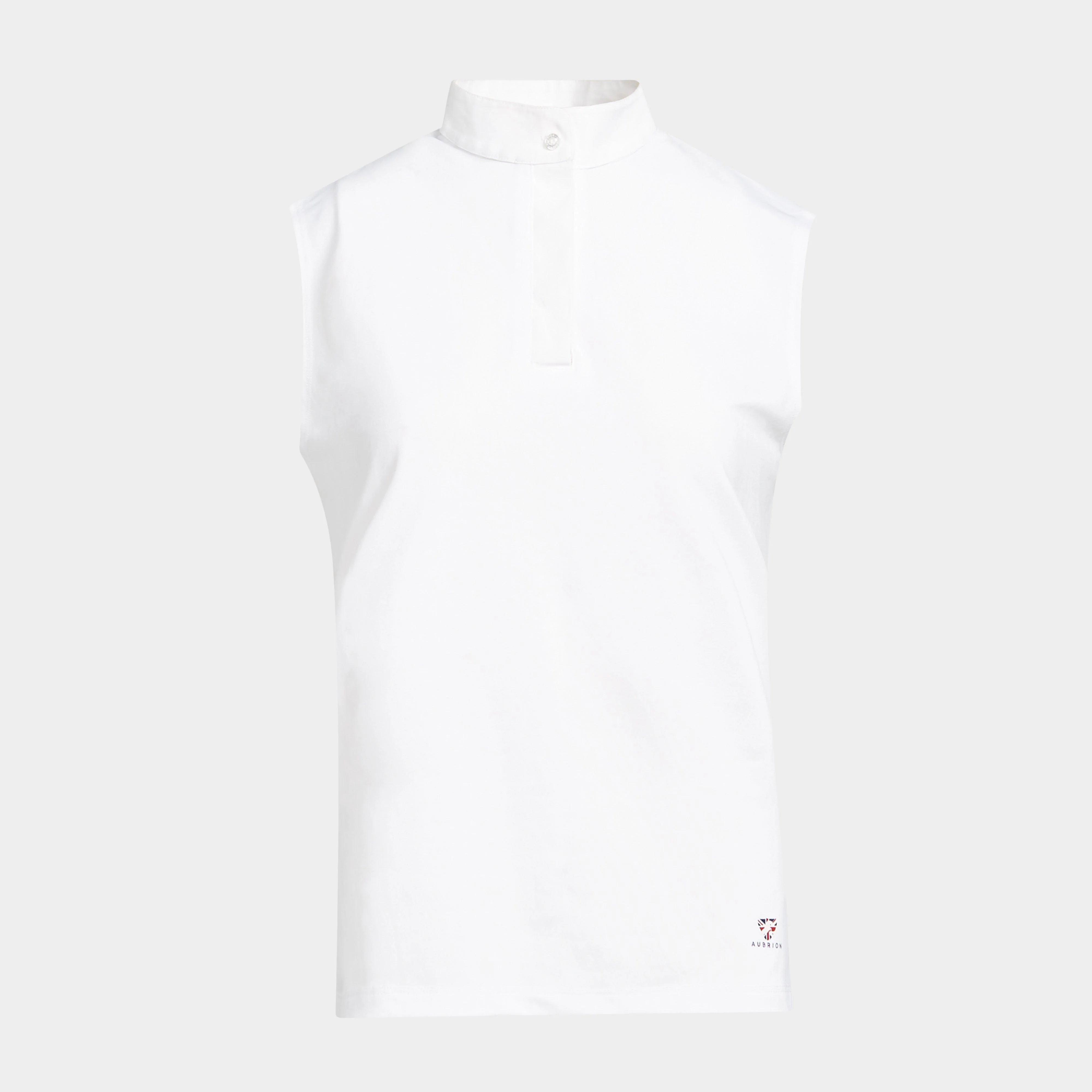 Ladies Sleeveless Stock Shirt White - Image 5