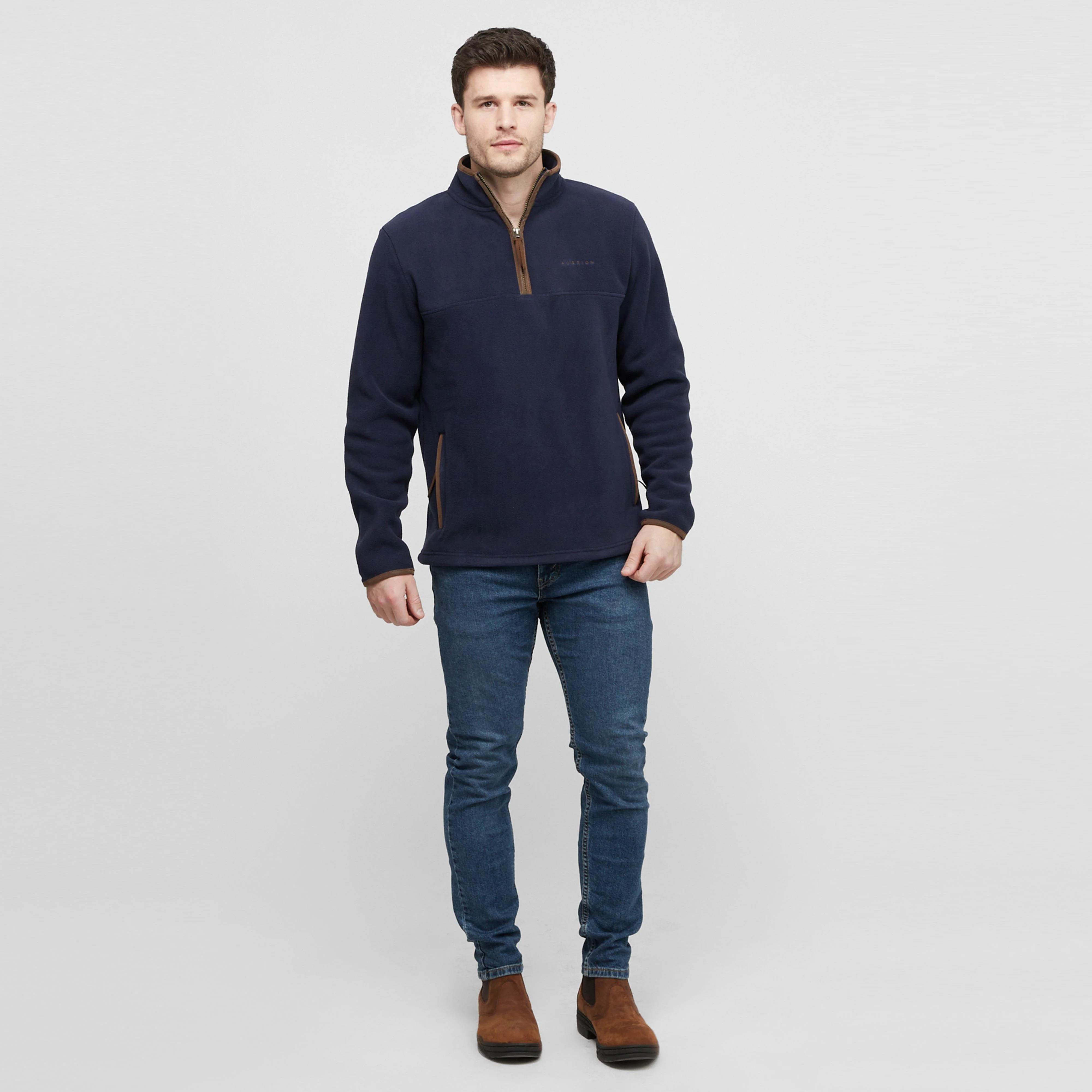 Mens Half Zip Fleece Navy - Image 3