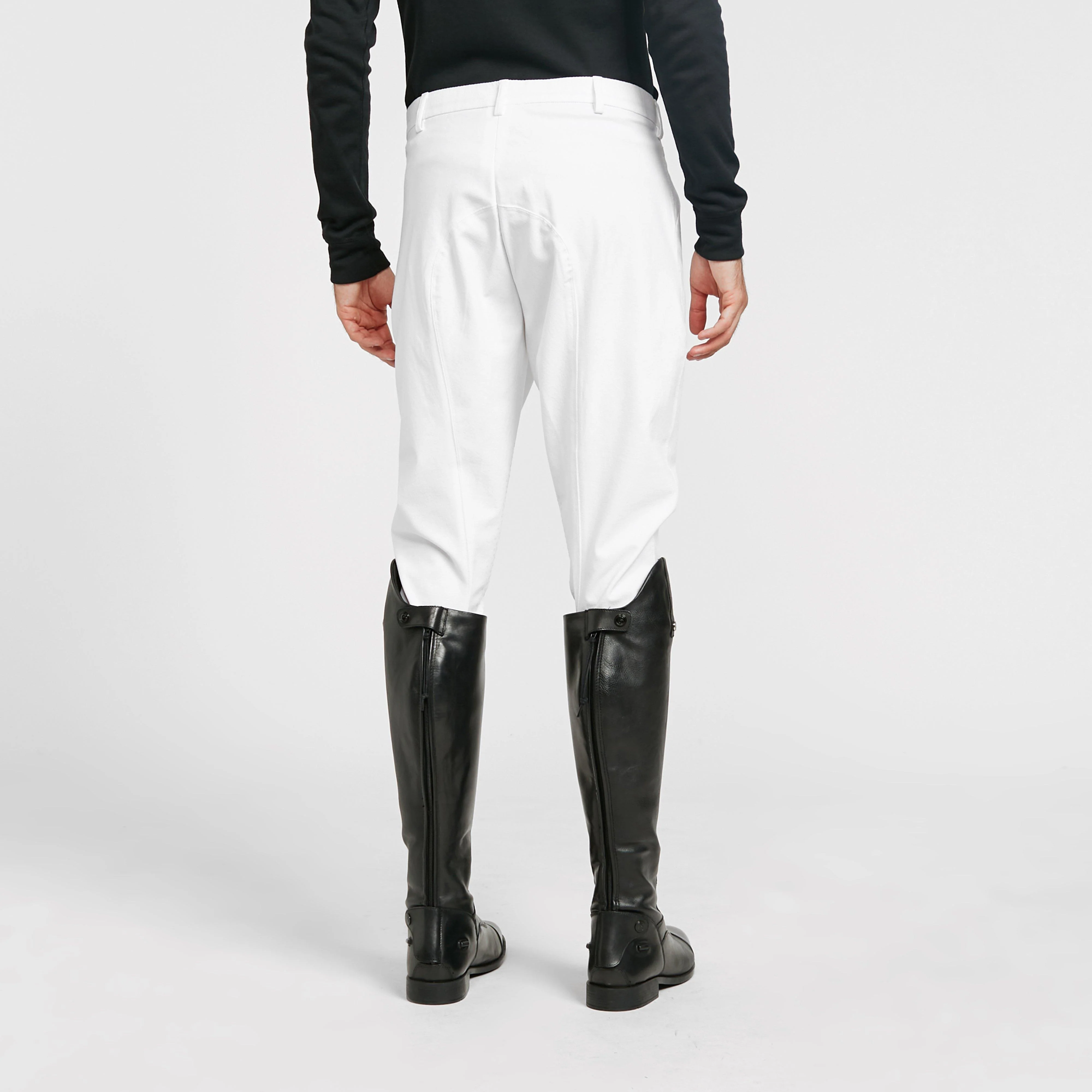 Mens Walton Knee Patch Breeches White - Image 2