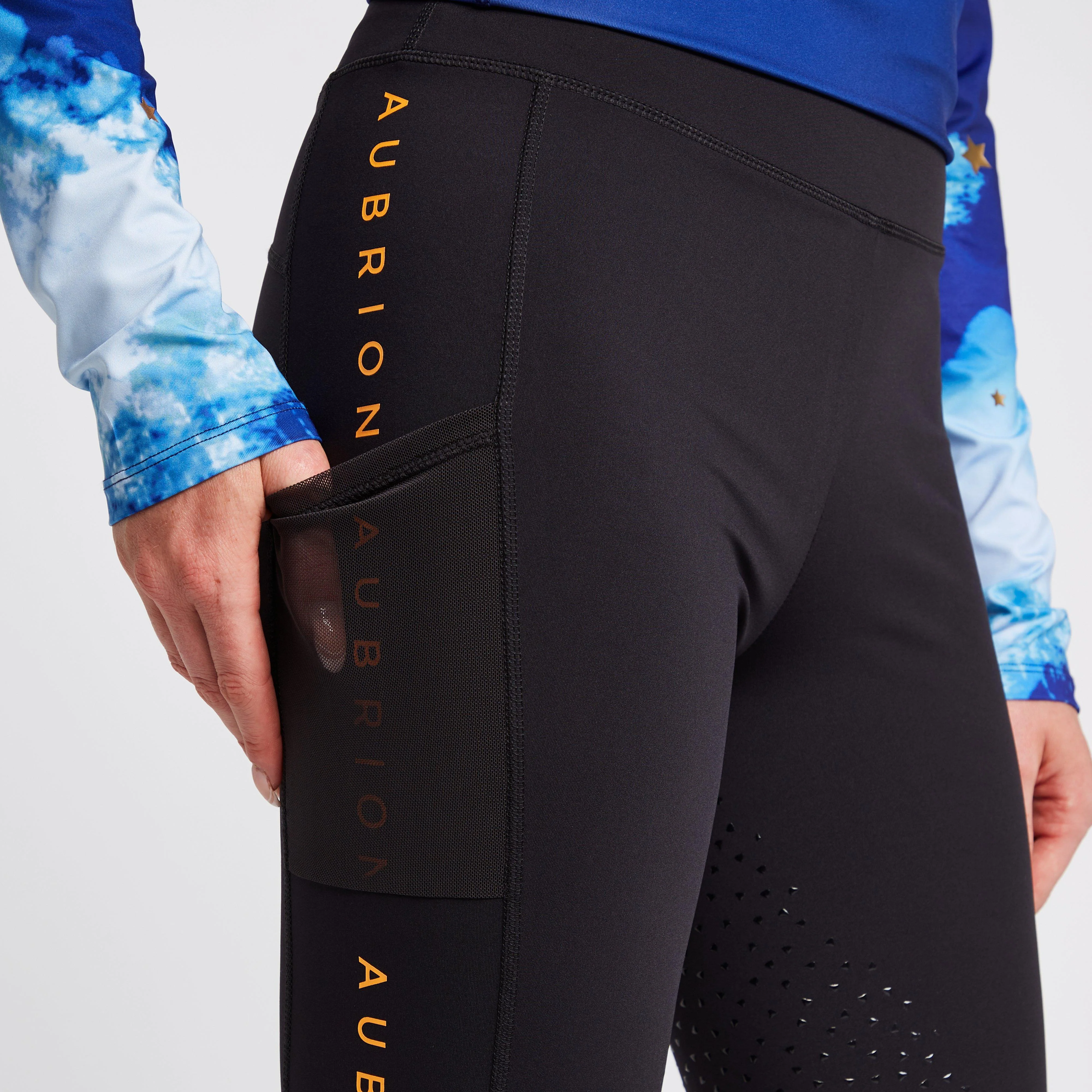 Womens Brook Logo Riding Tights Black - Image 4
