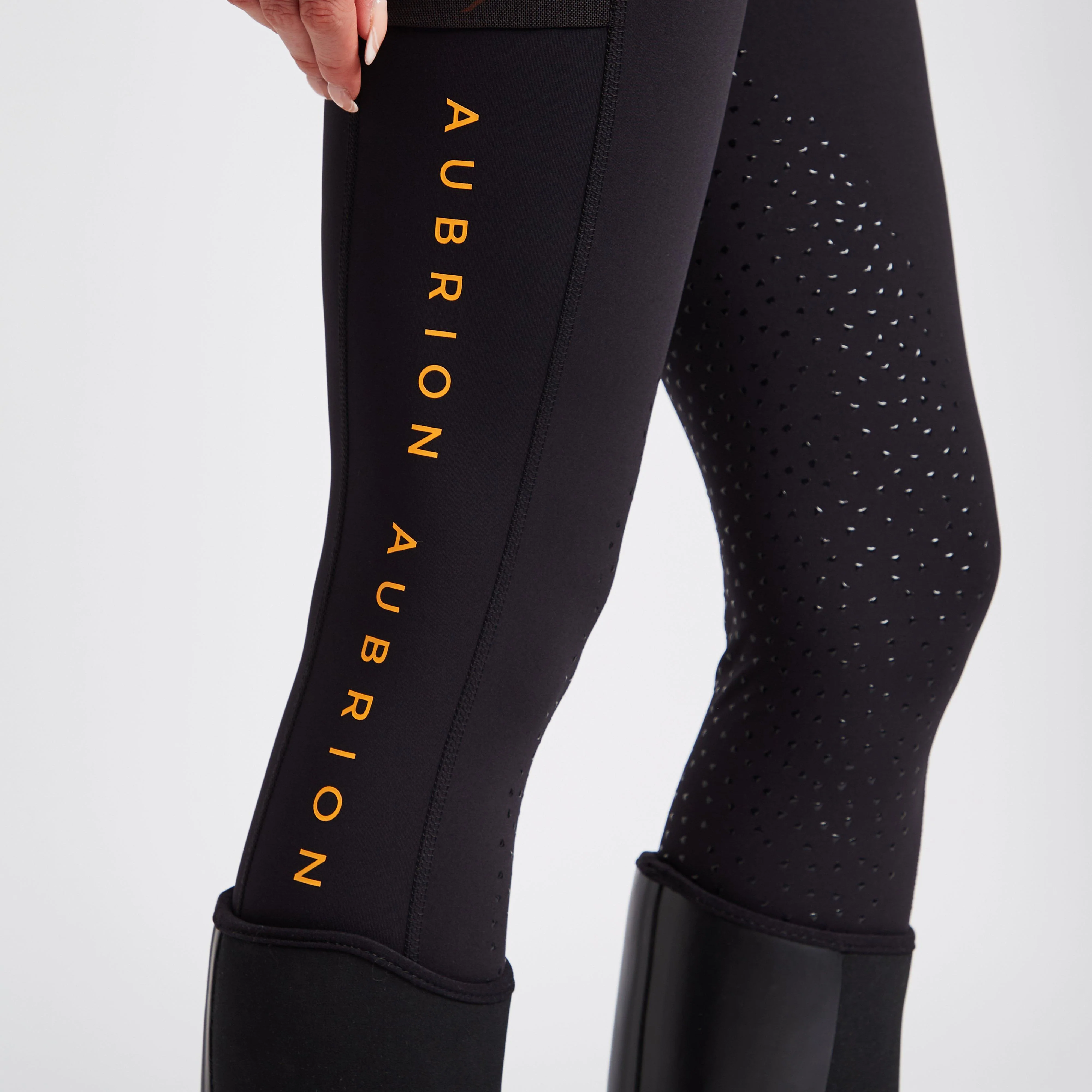 Womens Brook Logo Riding Tights Black - Image 5