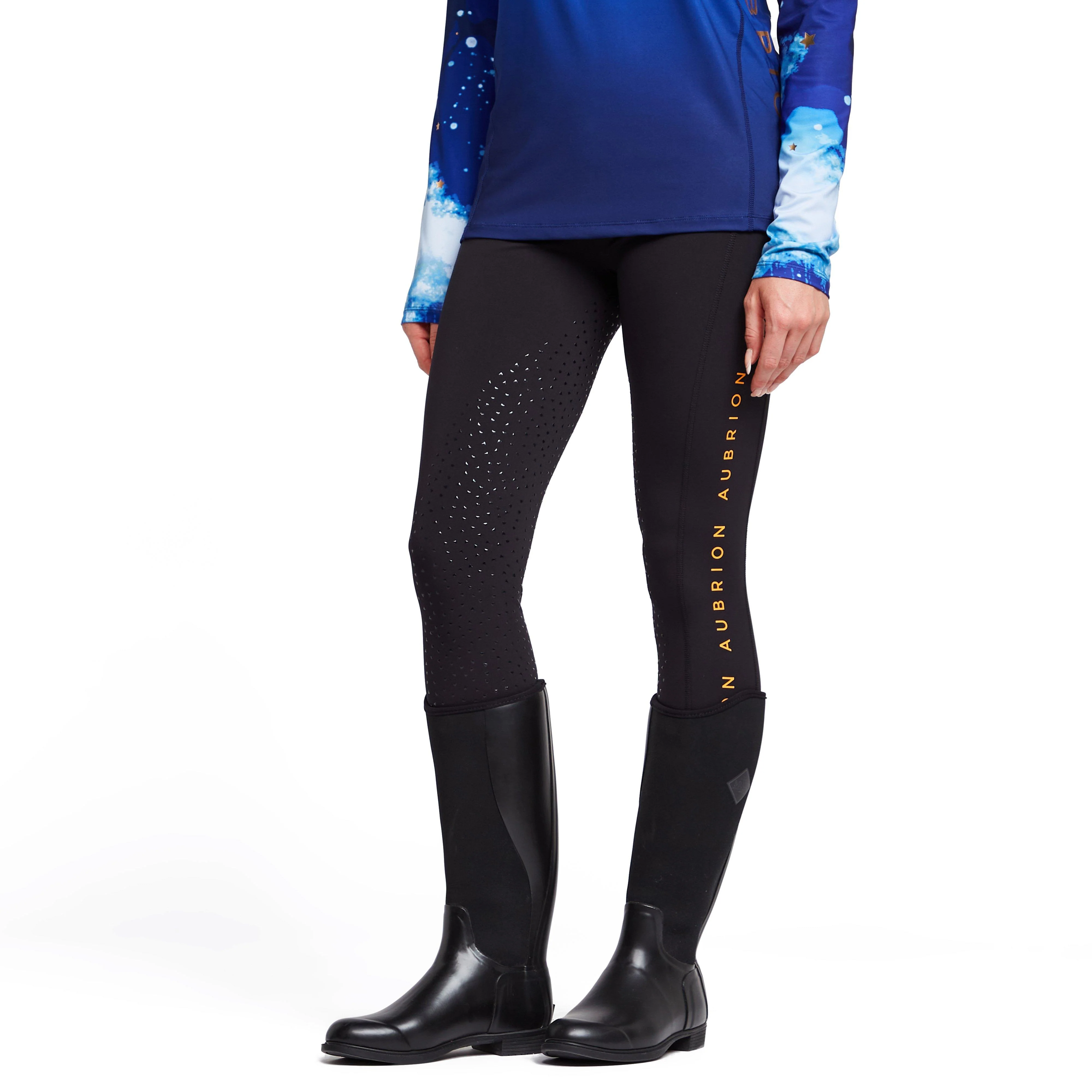 Womens Brook Logo Riding Tights Black - Image 9