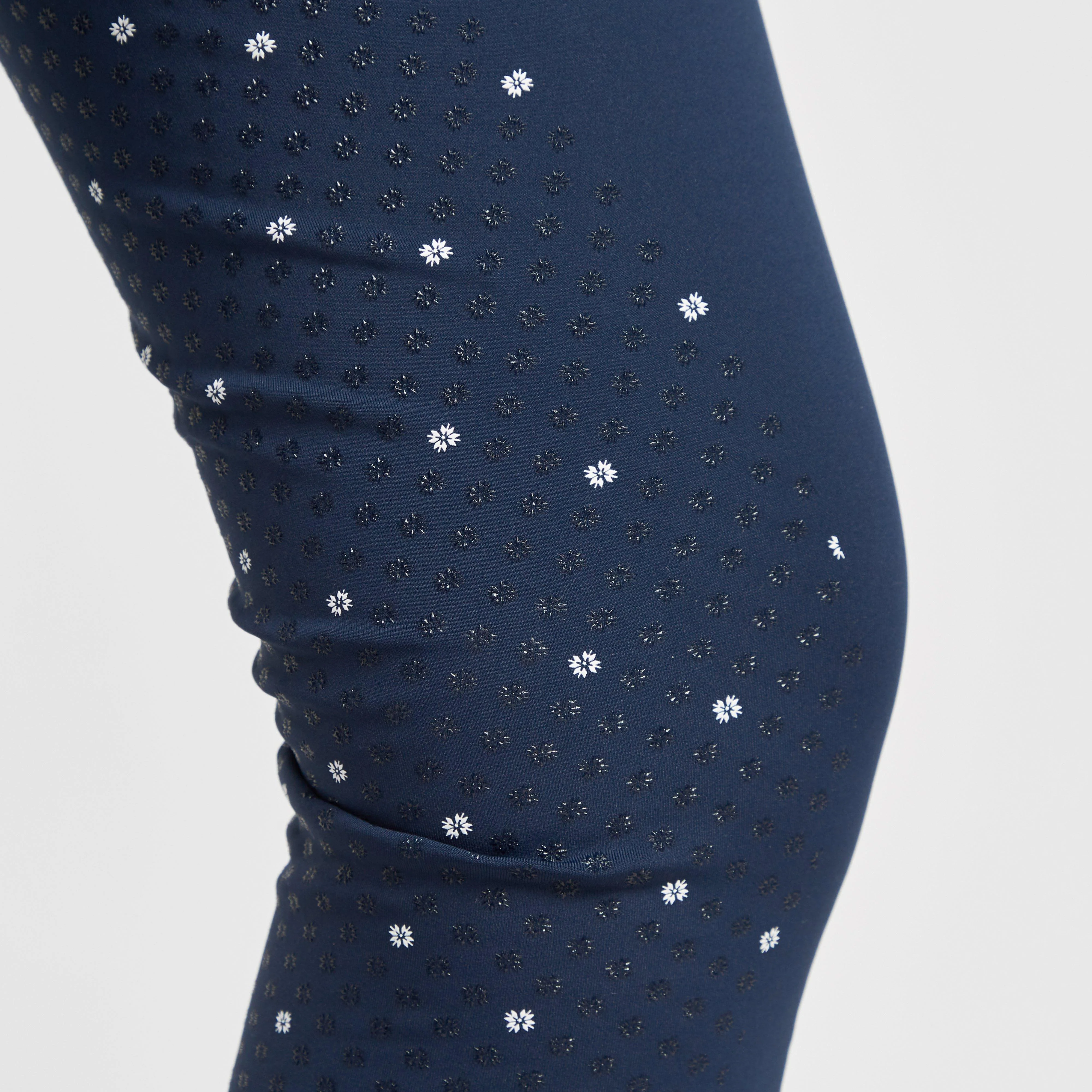 Womens Christmas Riding Tights Navy - Image 5