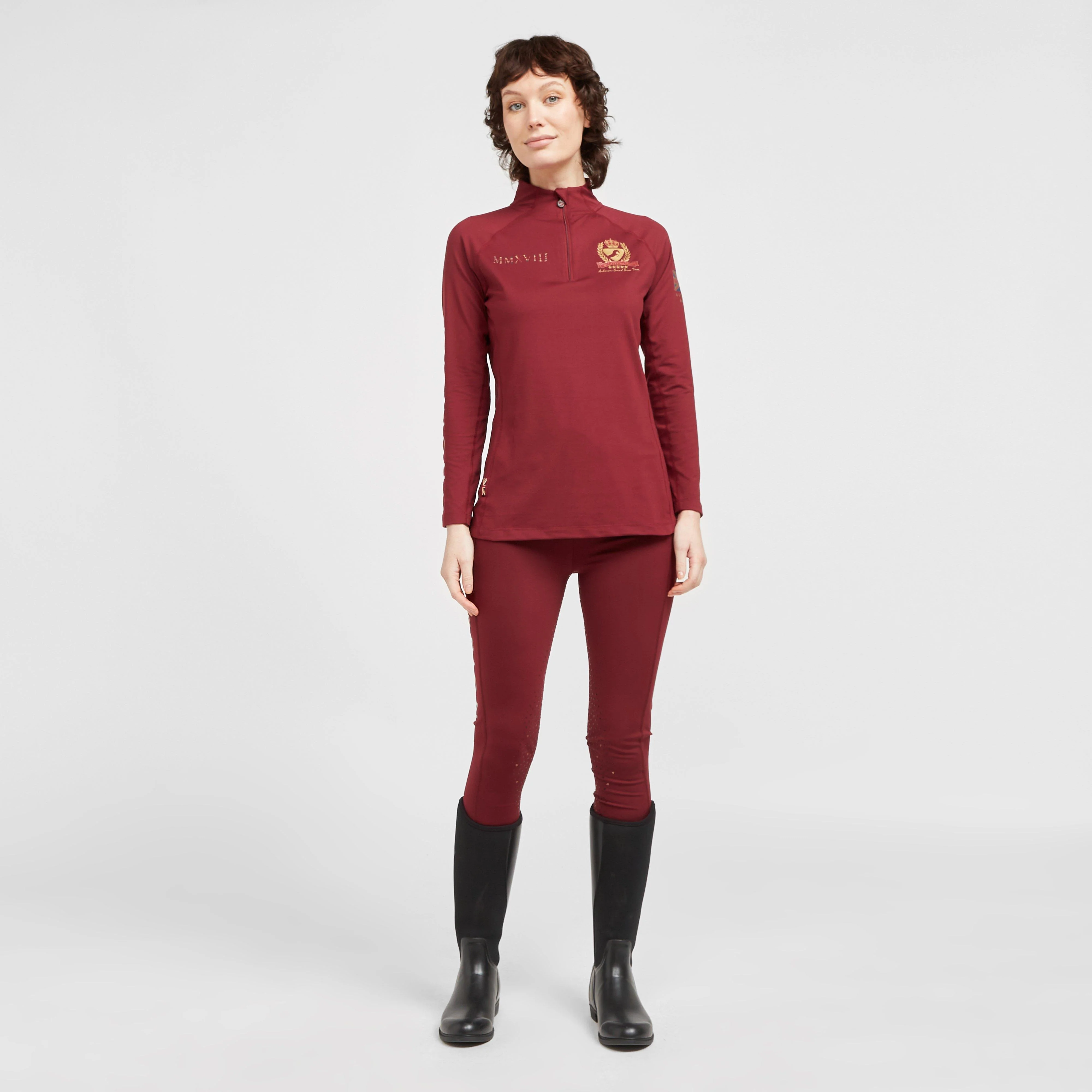 Womens Team Breeches Burgundy - Image 3