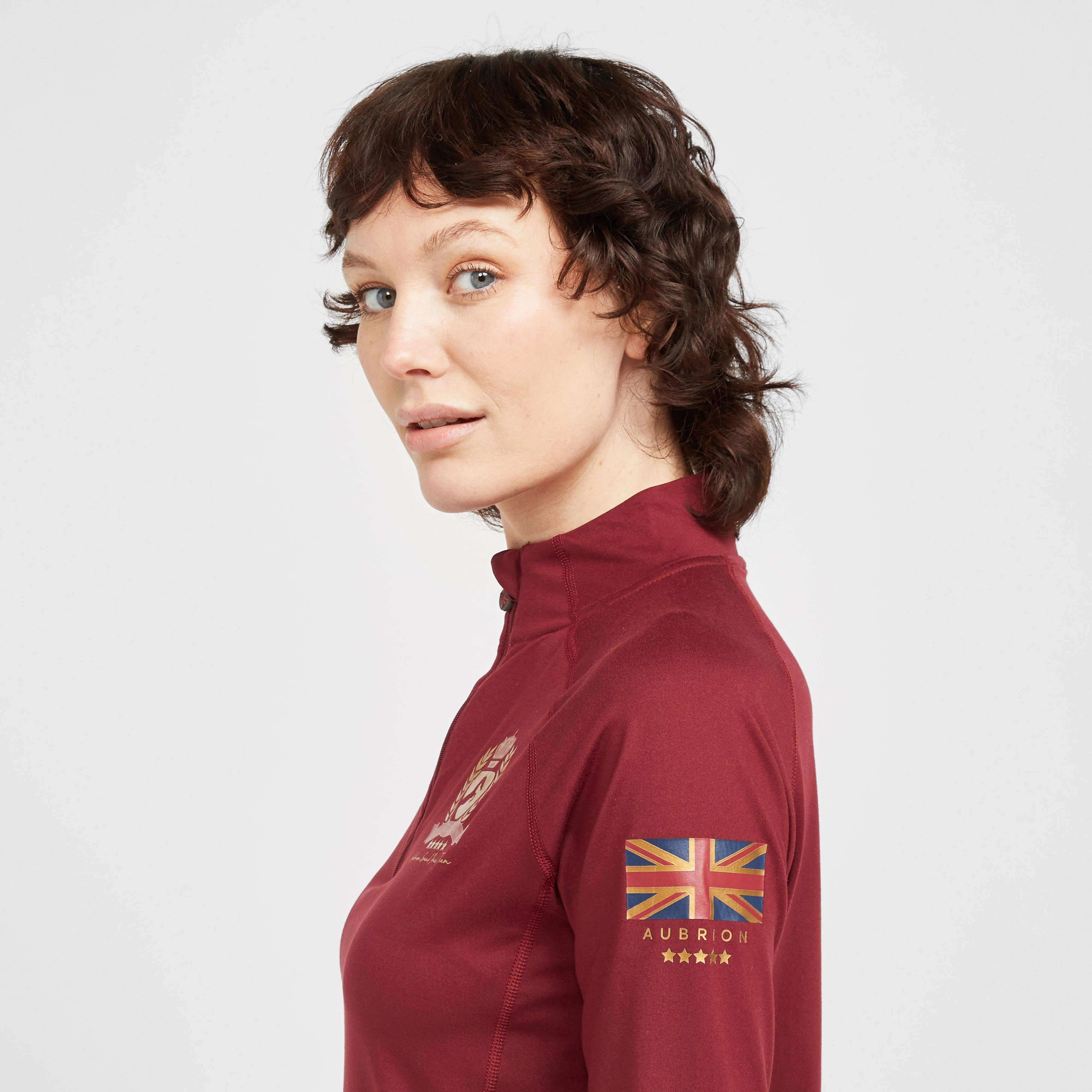 Womens Team Long Sleeve Base Layer Burgundy - Image 4