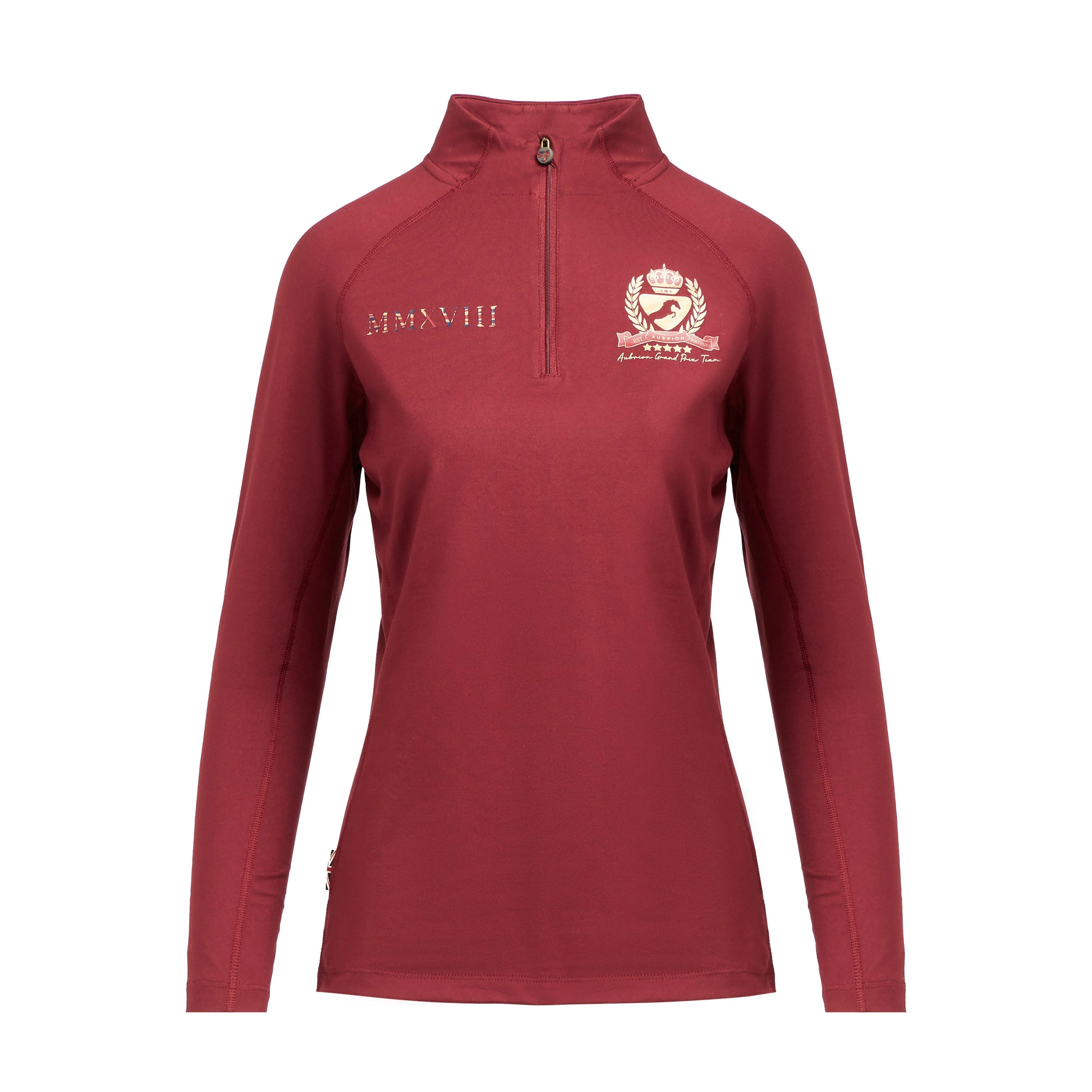 Womens Team Long Sleeve Base Layer Burgundy - Image 9