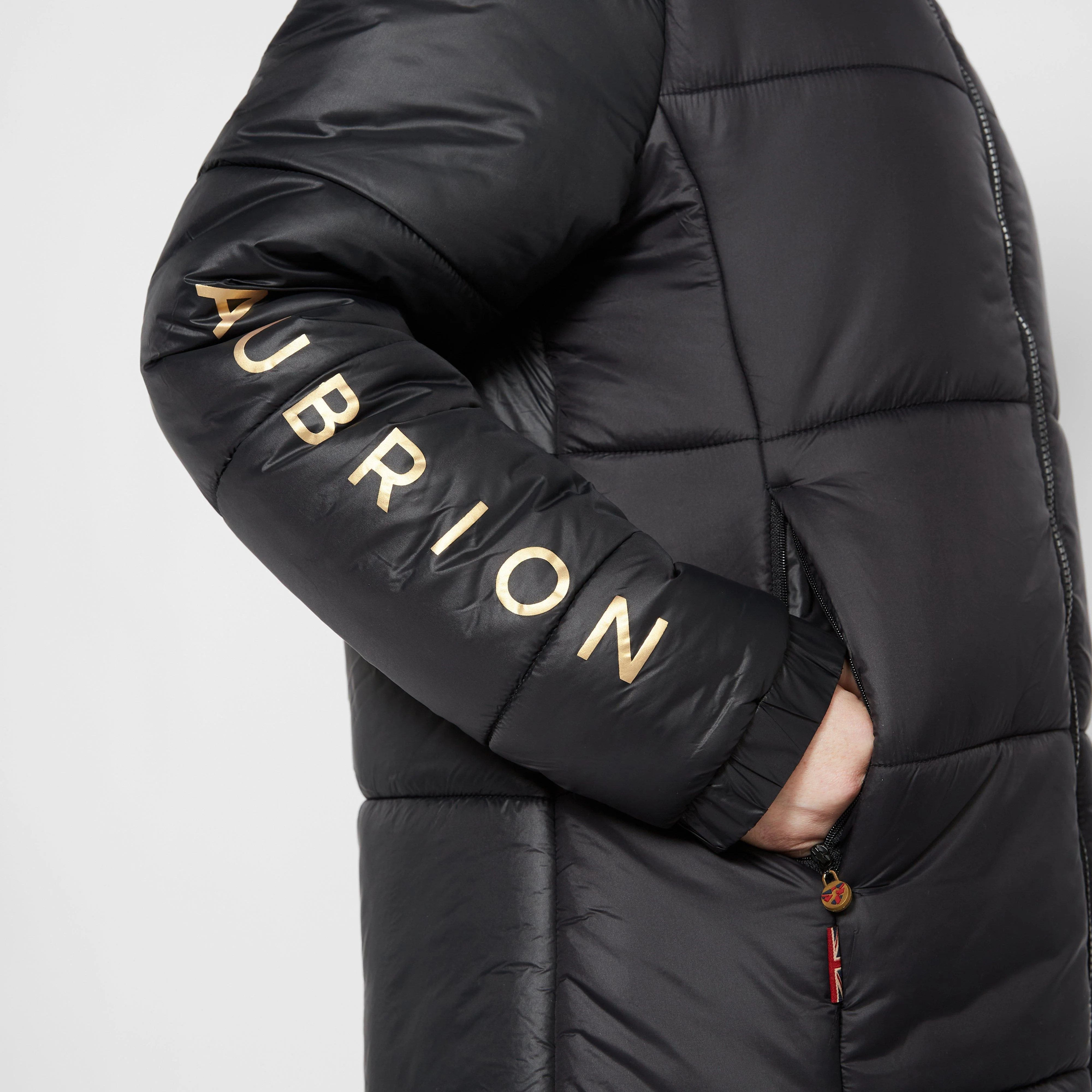 Womens Team Padded Coat Black - Image 6