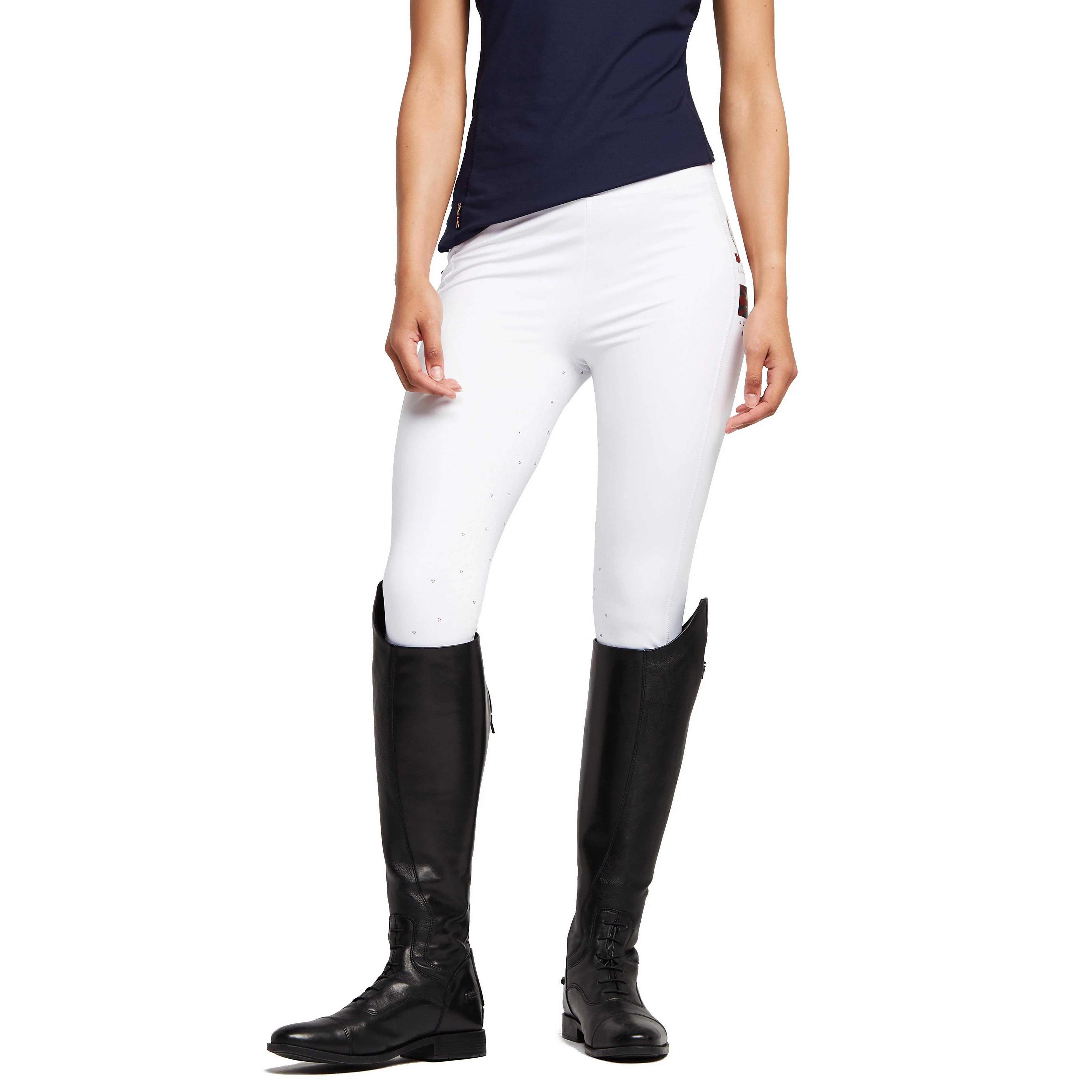 Womens Team Riding Tights White - Image 11
