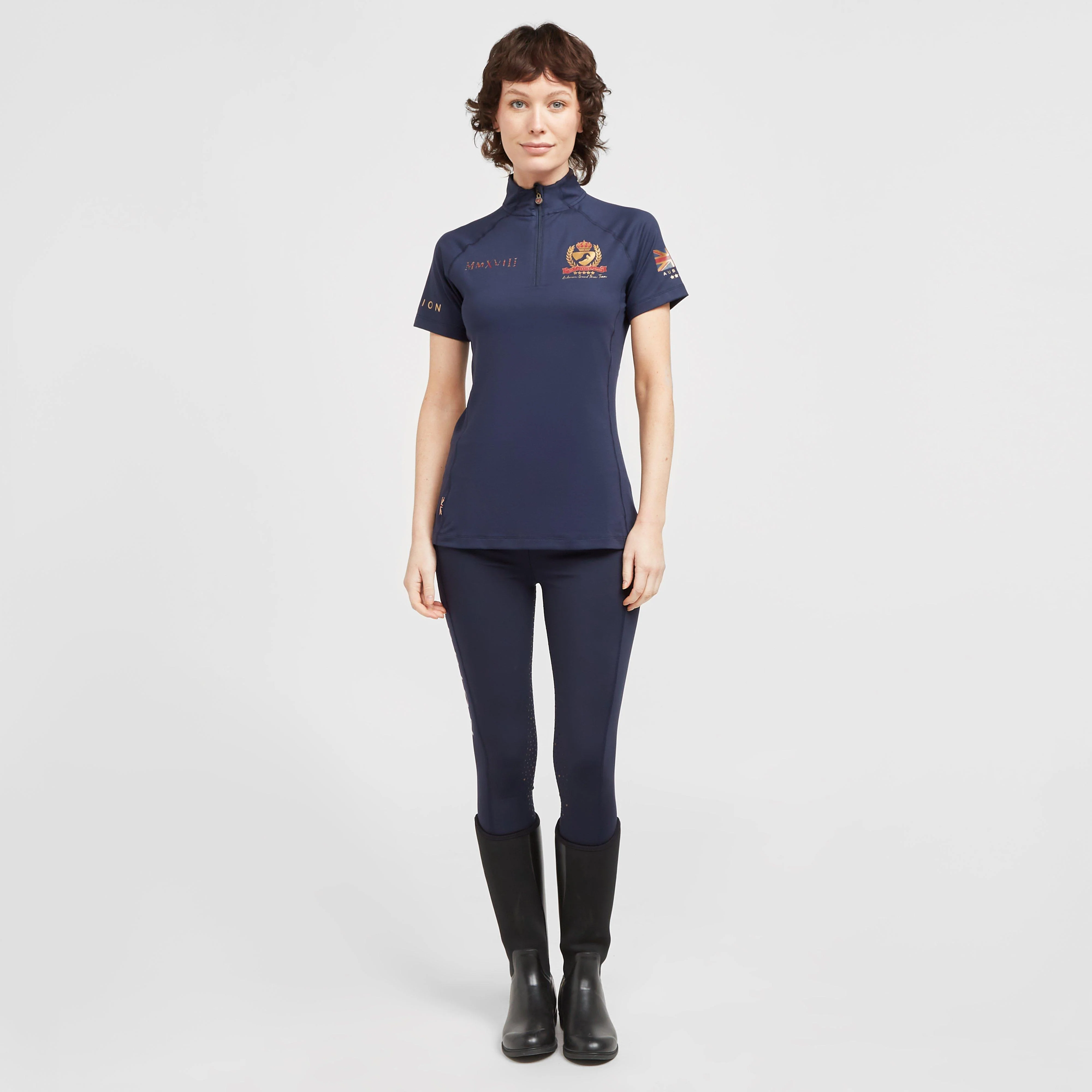 Womens Team Short Sleeve Base Layer Navy - Image 3