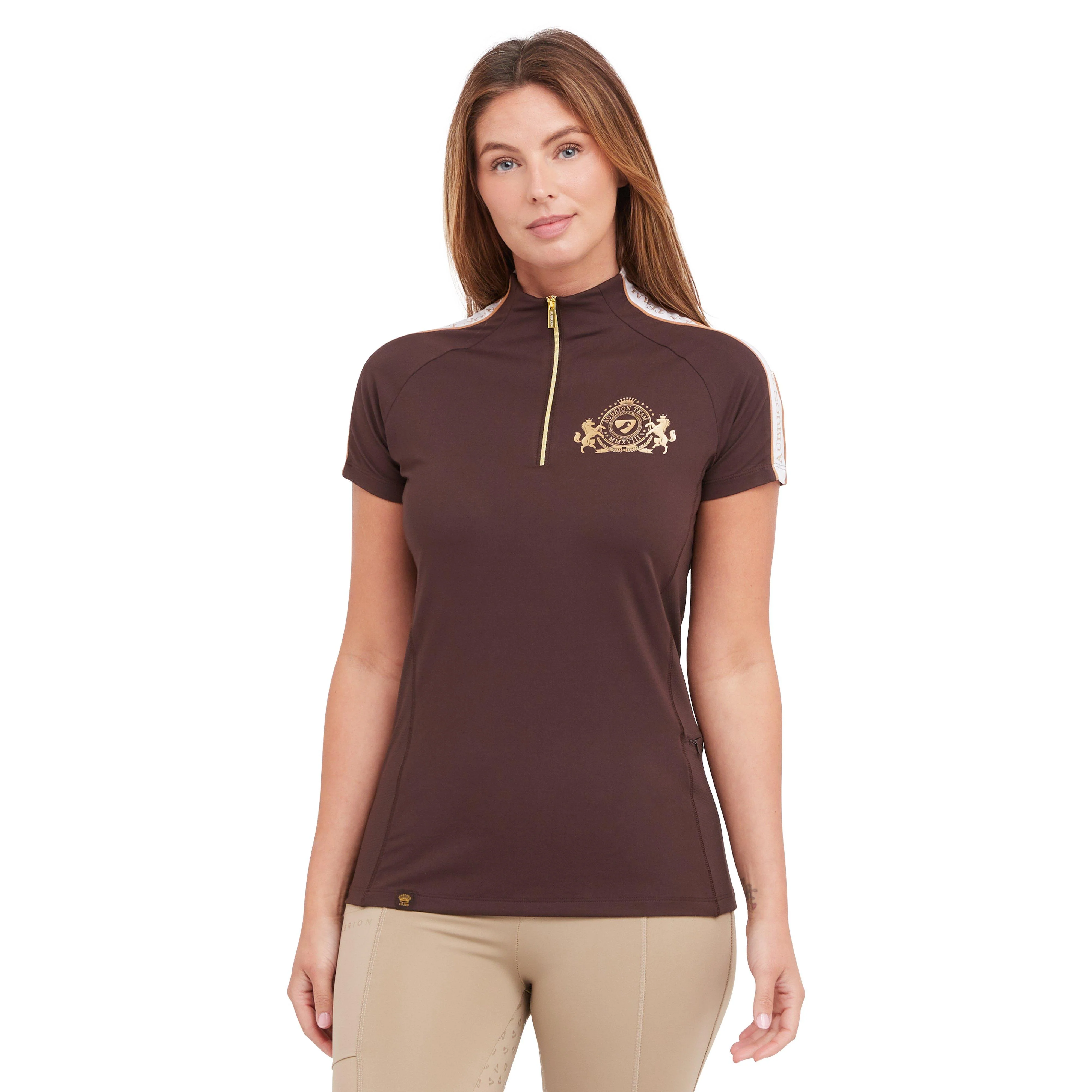 Womens Team Short Sleeved Base Layer Umber - Image 10